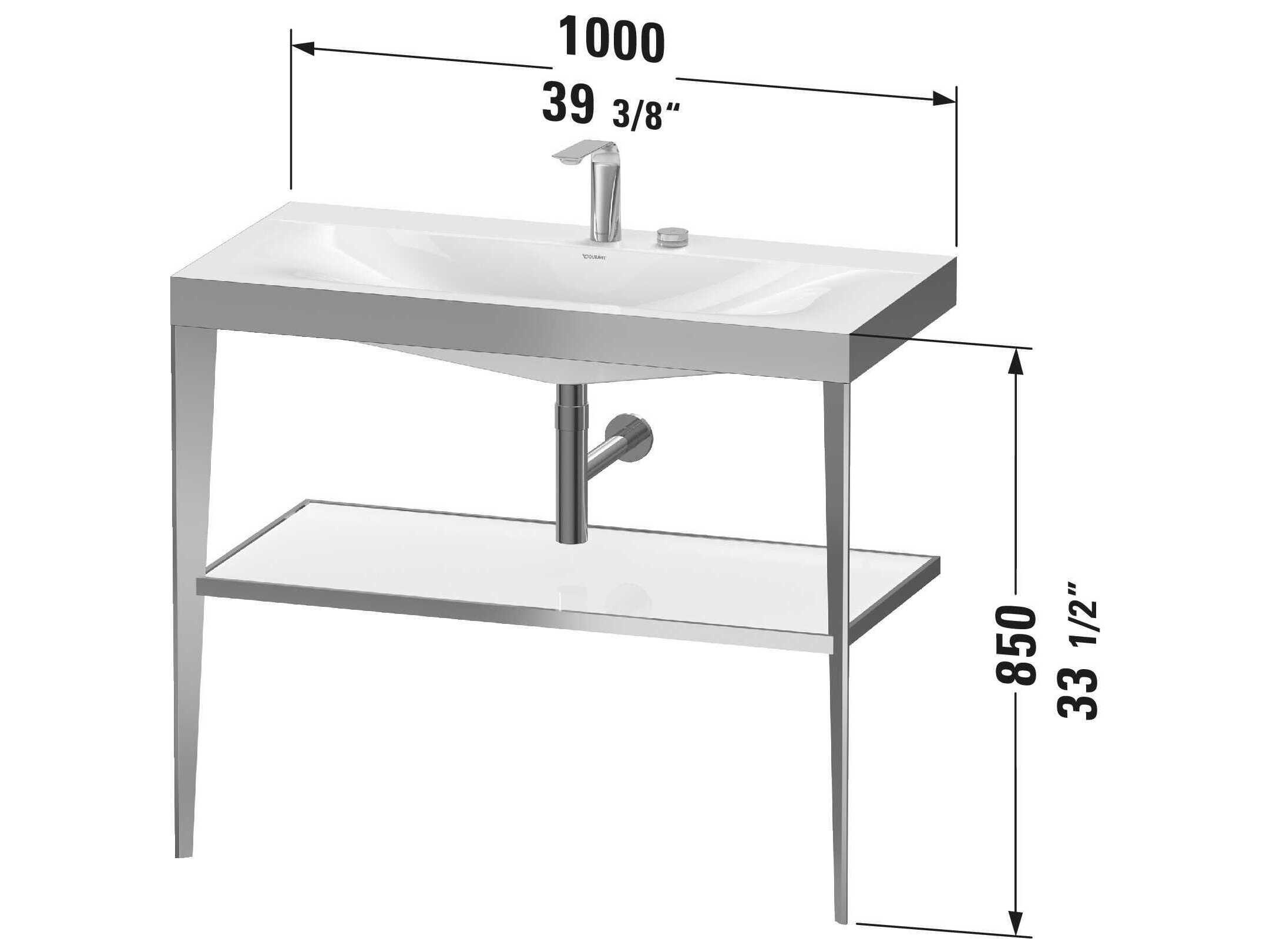 Duravit Xviu 39'' Black Set with Metal Console
