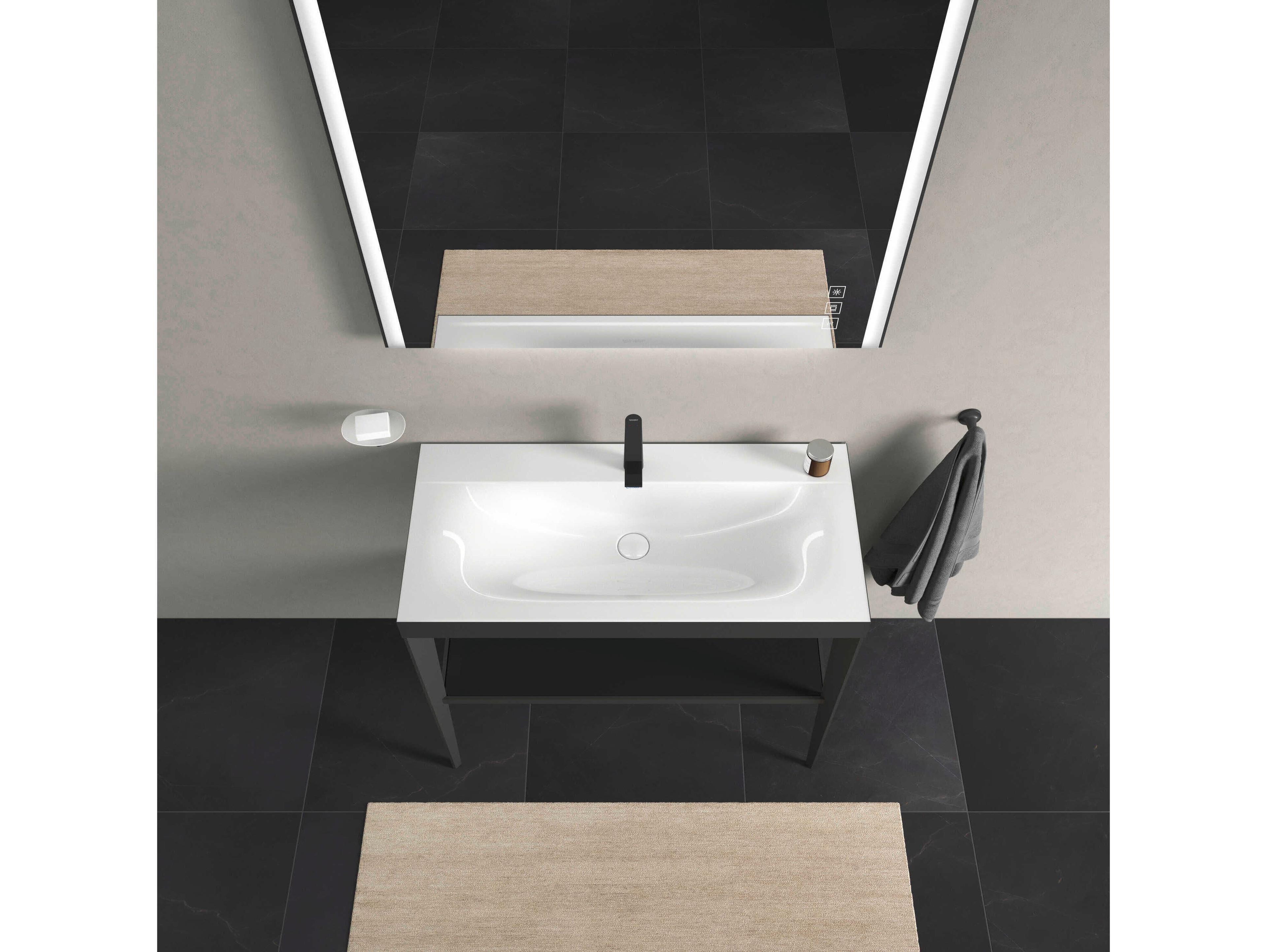 Duravit Xviu 39'' Black High Gloss/Black Set with Metal Console