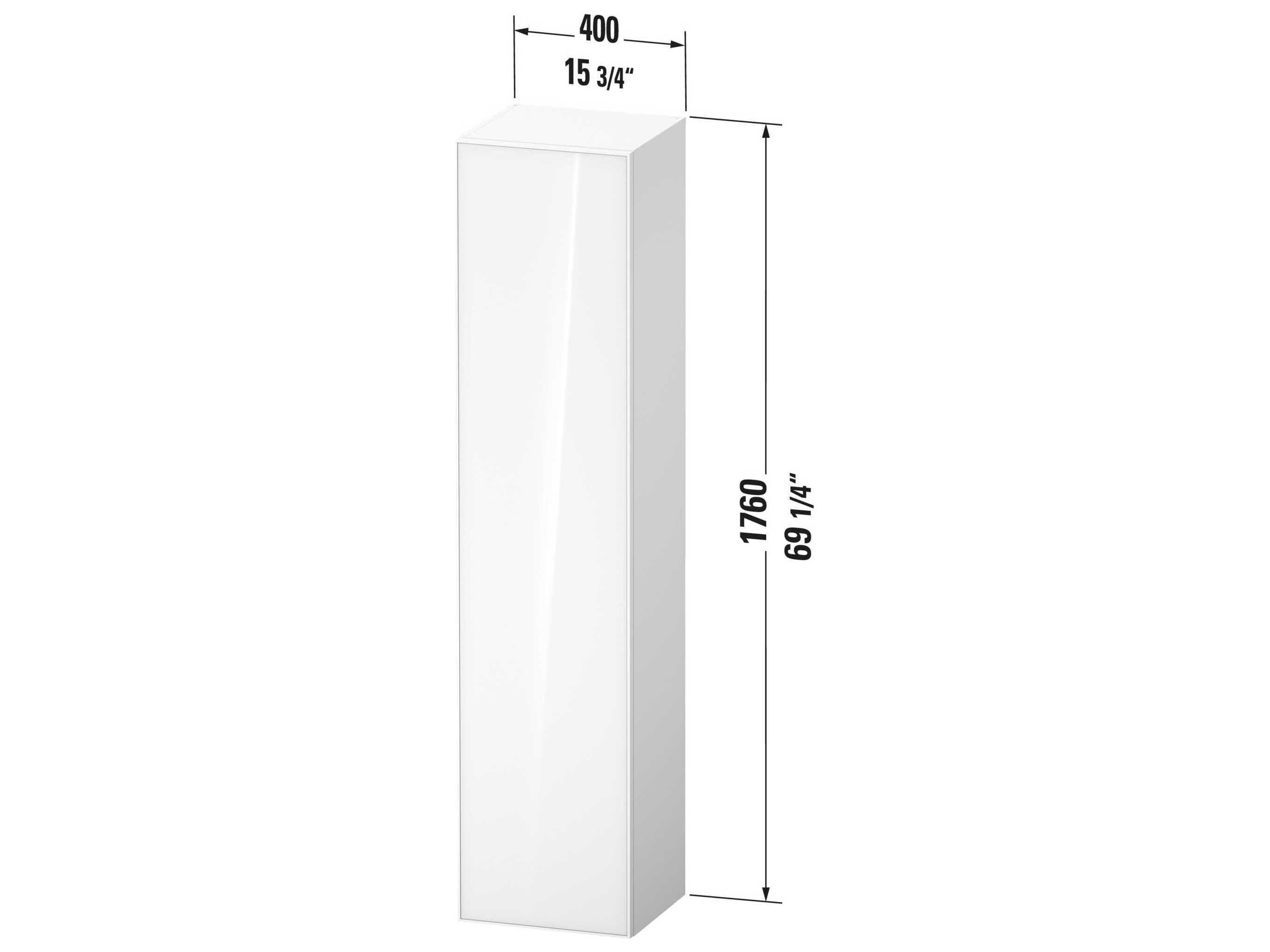 Duravit Zencha 16'' Black Oak Matt/Graphite Super Matt Wall-Mounted Cabinet - Right Hand Hinge