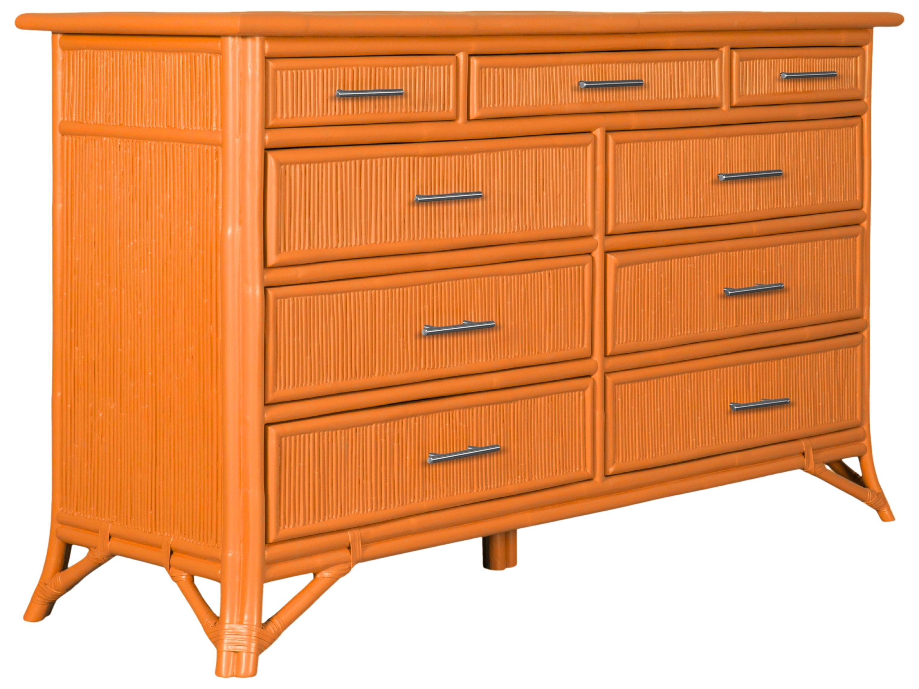 David Francis Pencil Rattan Nine-Drawer Dresser