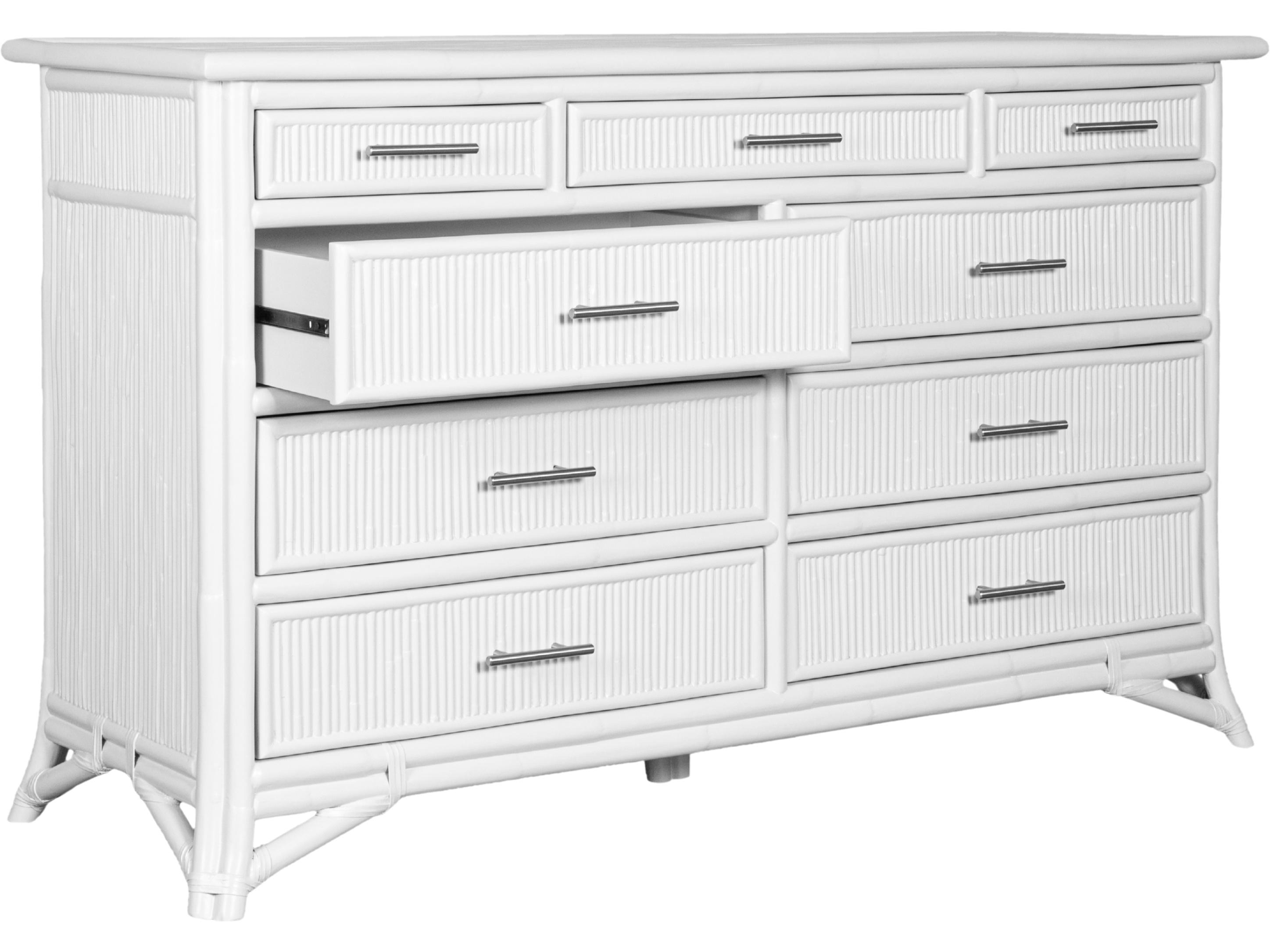 David Francis Pencil Rattan Nine-Drawer Dresser