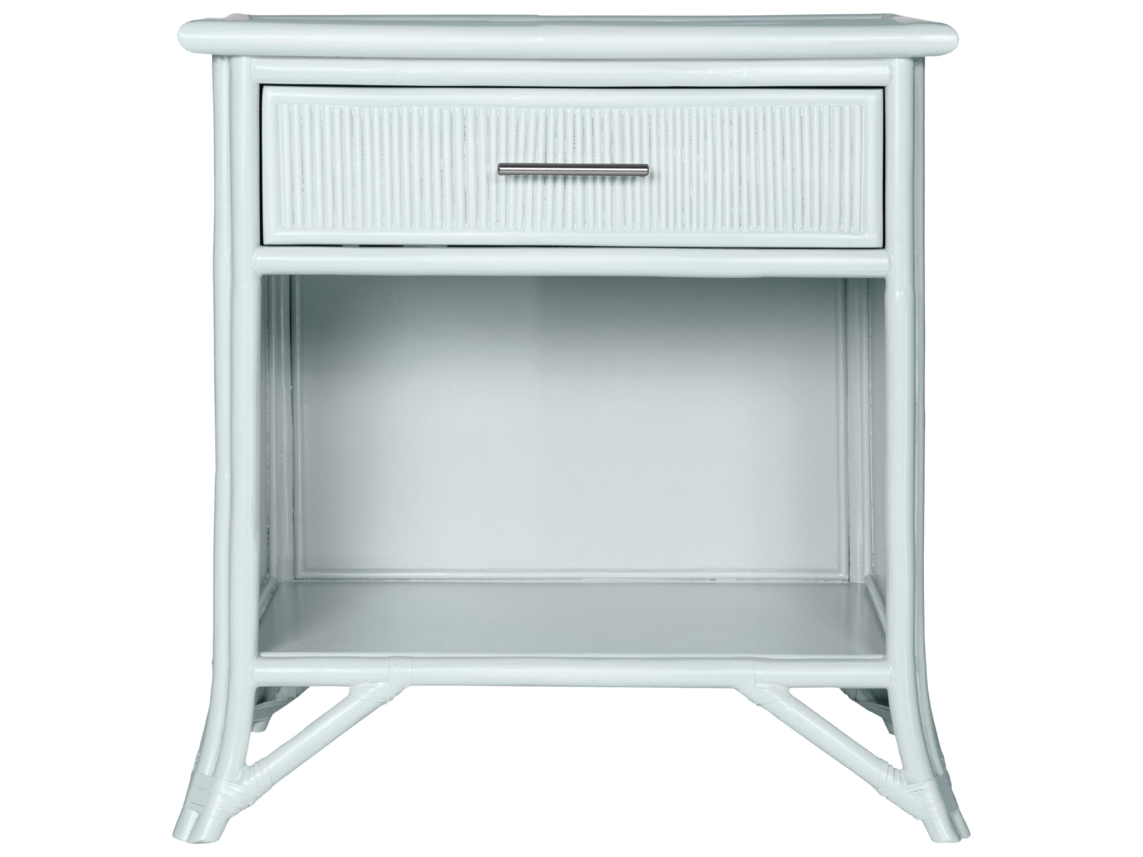 David Francis Pencil Rattan One-Drawer Nightstand