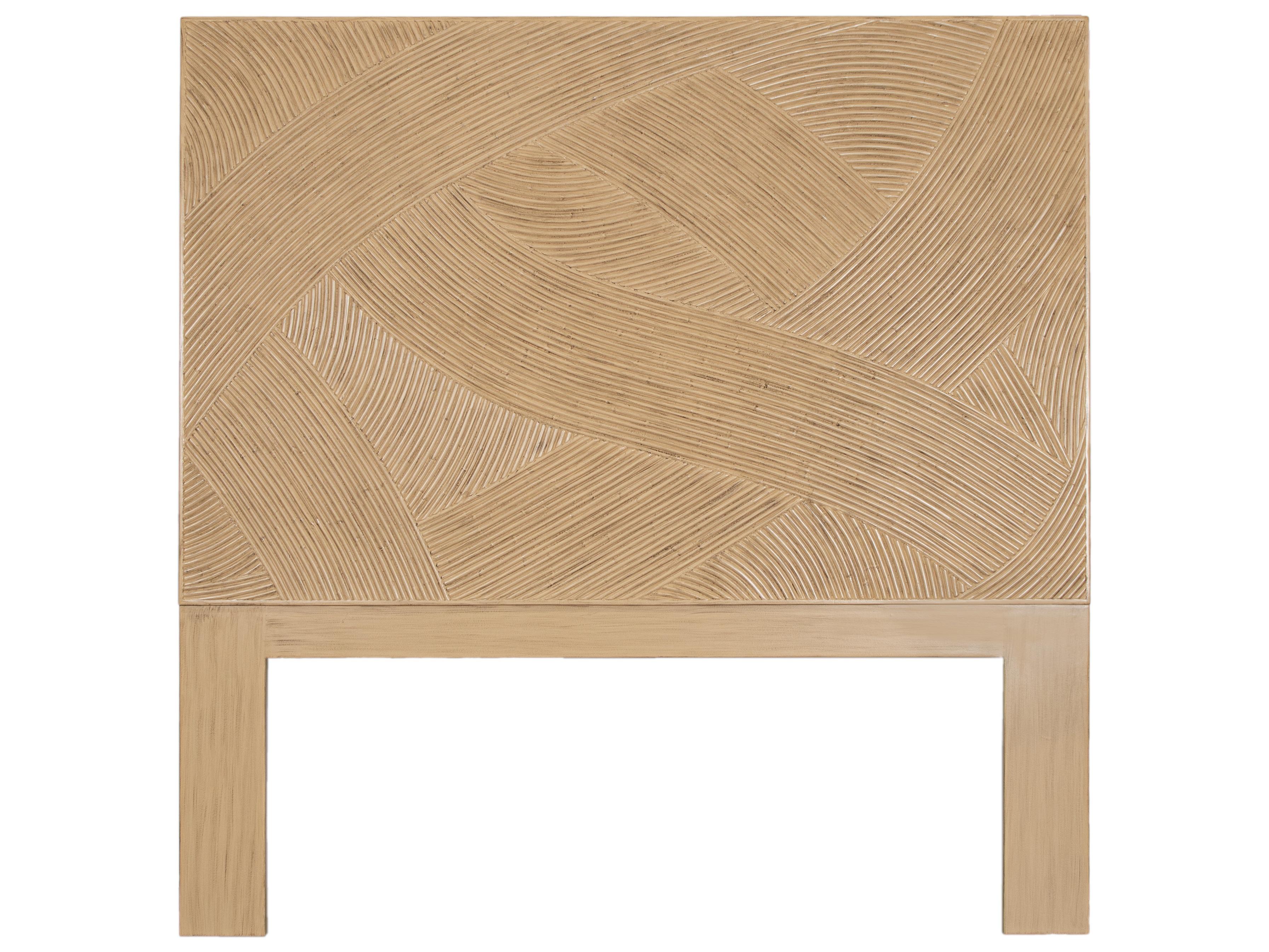 David Francis Swirl Rattan Headboard Queen