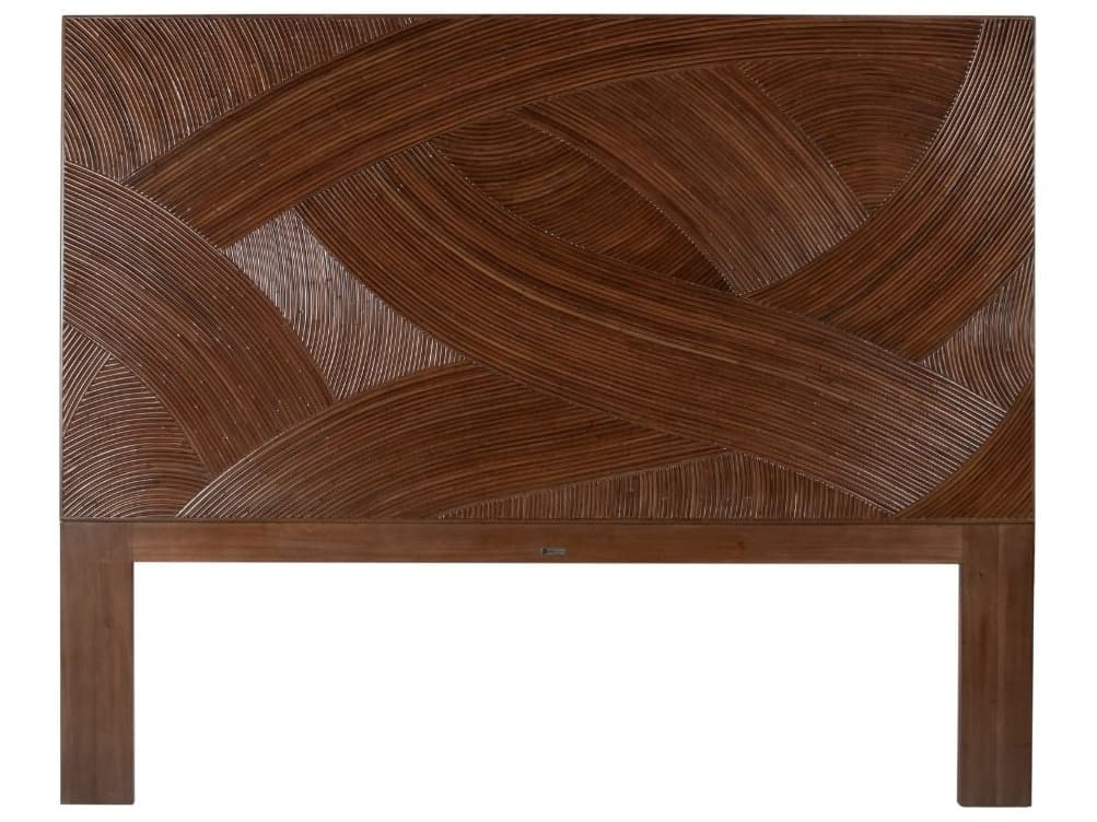 David Francis Swirl Rattan Headboard Queen