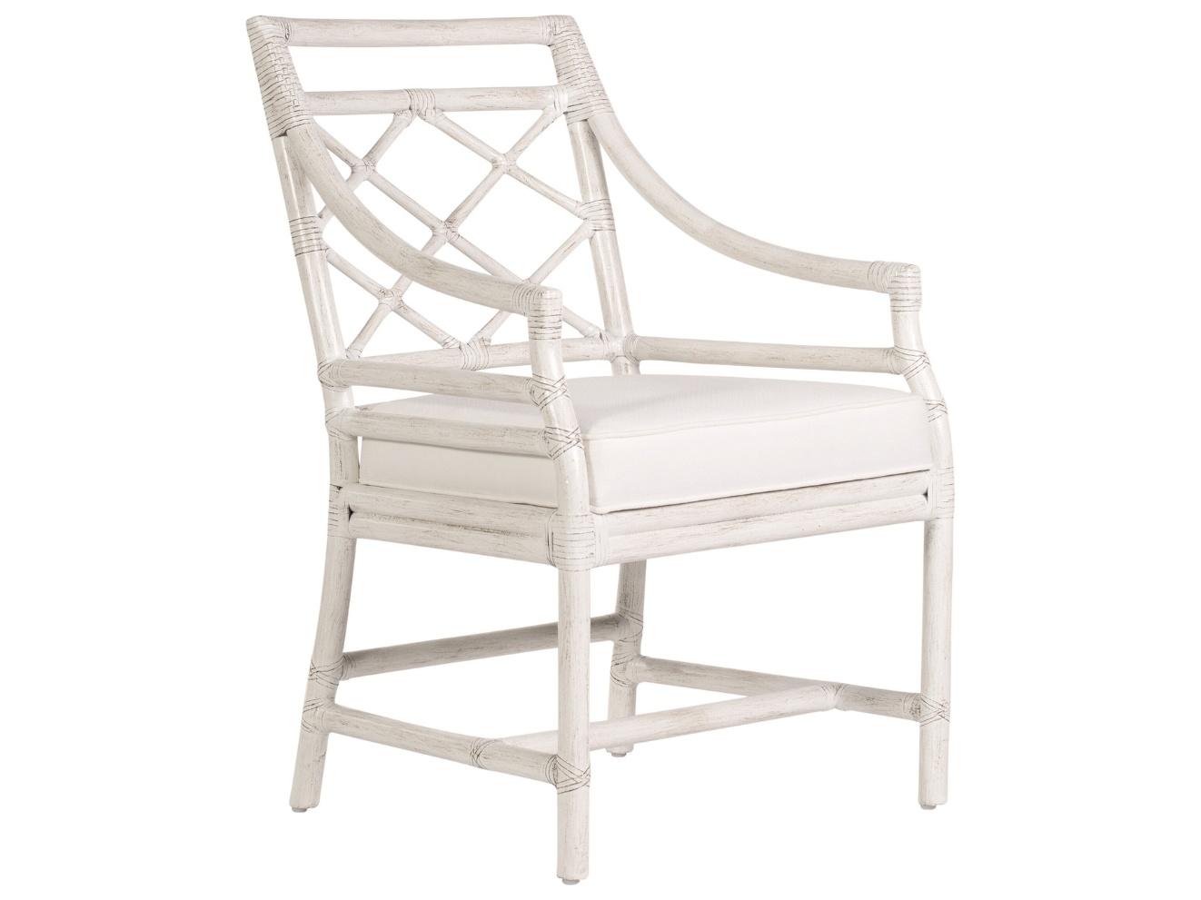 X And Diamond Rattan Brown Upholstered Arm Dining Chair