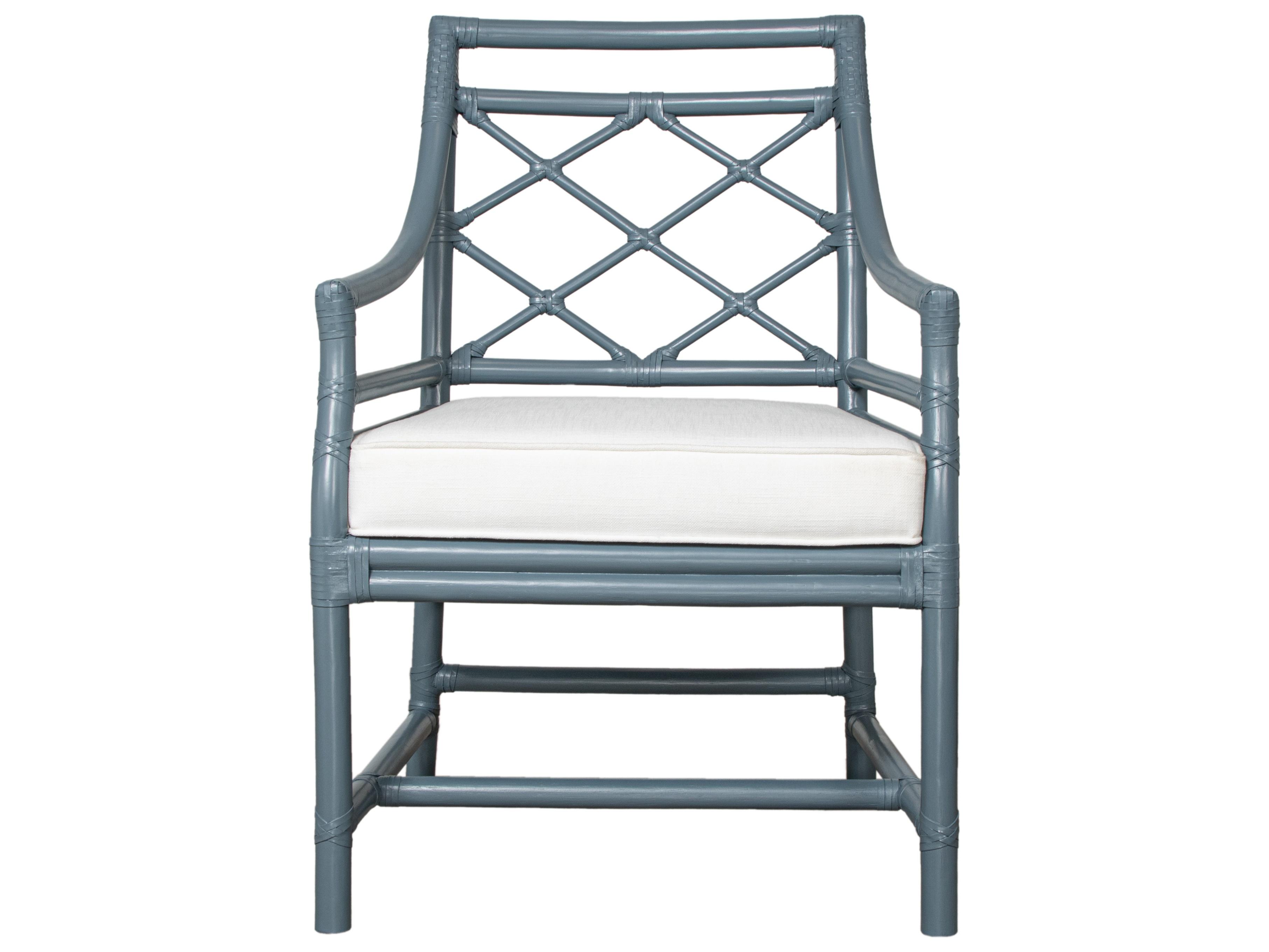 X And Diamond Rattan Brown Upholstered Arm Dining Chair