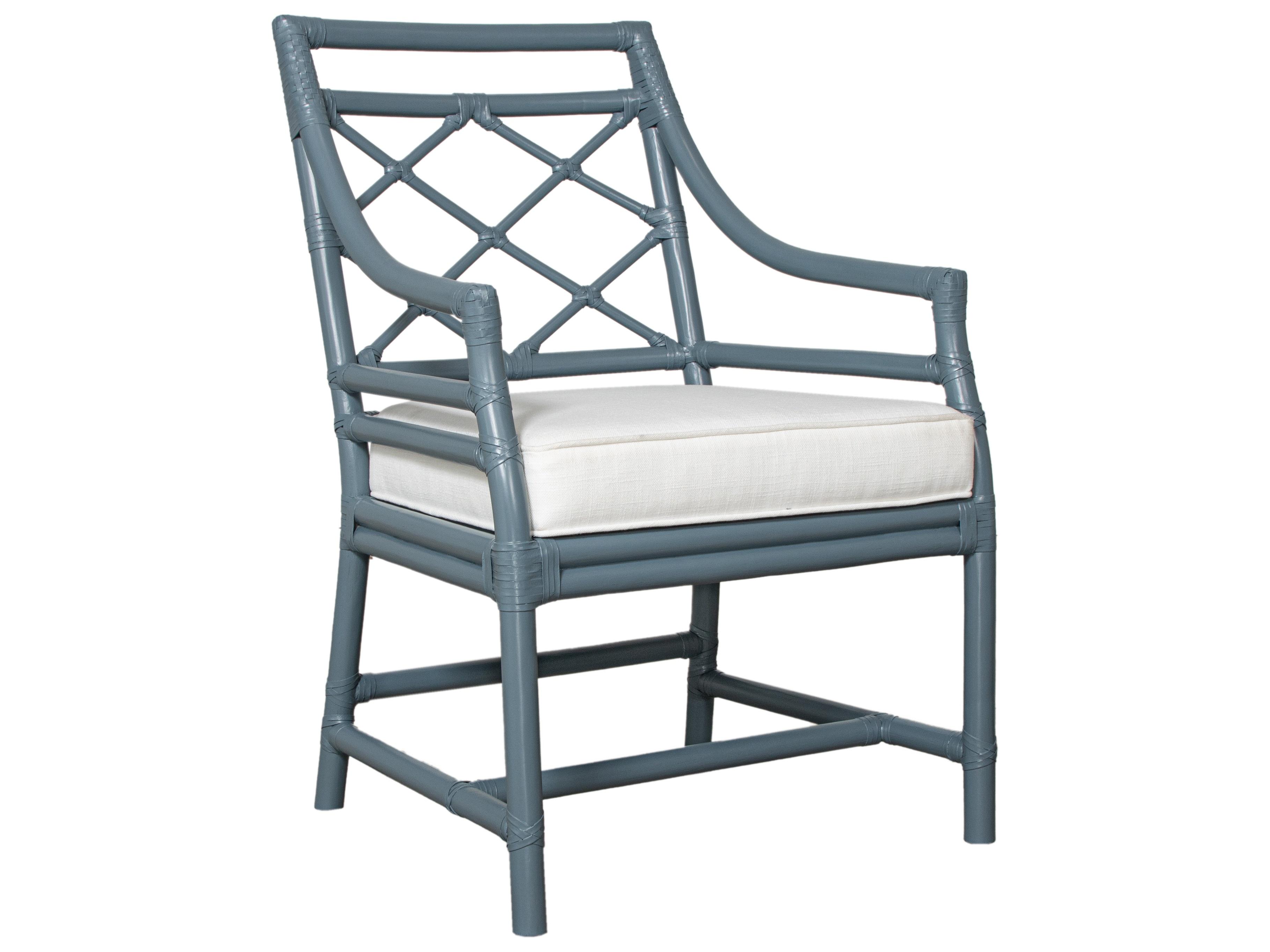 X And Diamond Rattan Brown Upholstered Arm Dining Chair