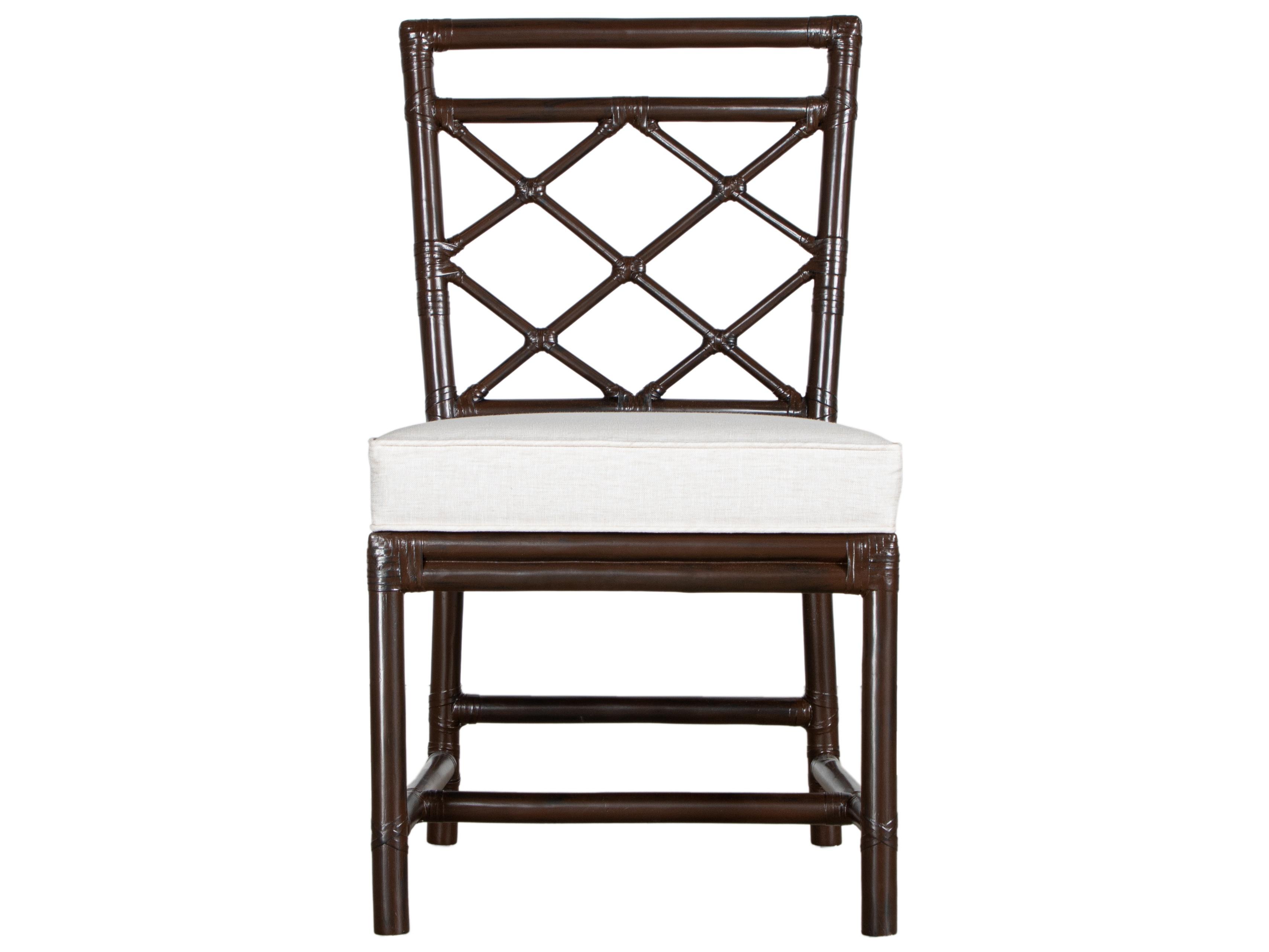 X And Diamond Rattan Brown Upholstered Armless Dining Chair