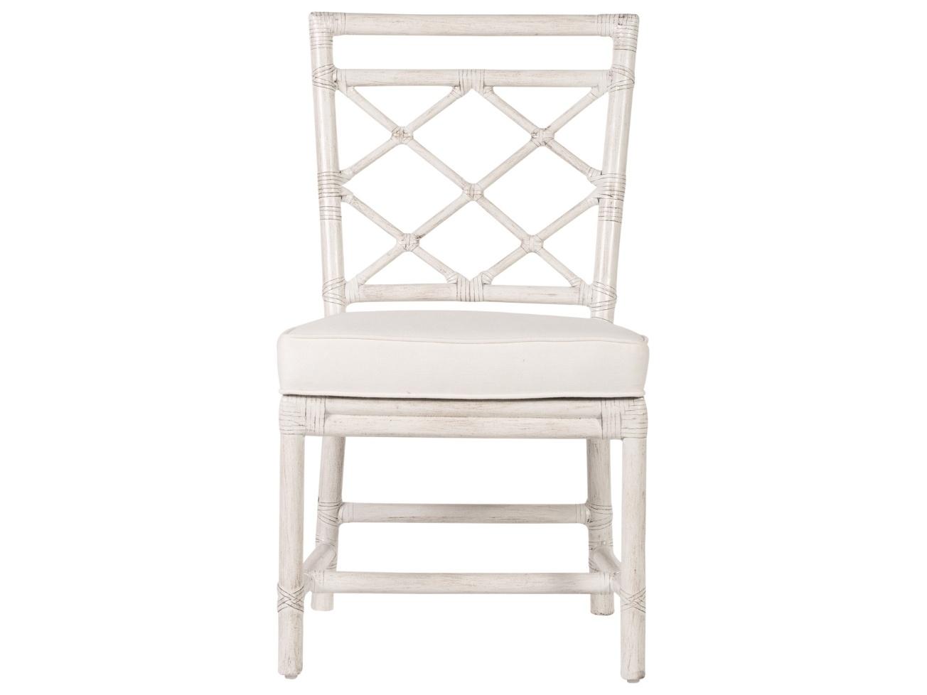 X And Diamond Rattan Brown Upholstered Armless Dining Chair