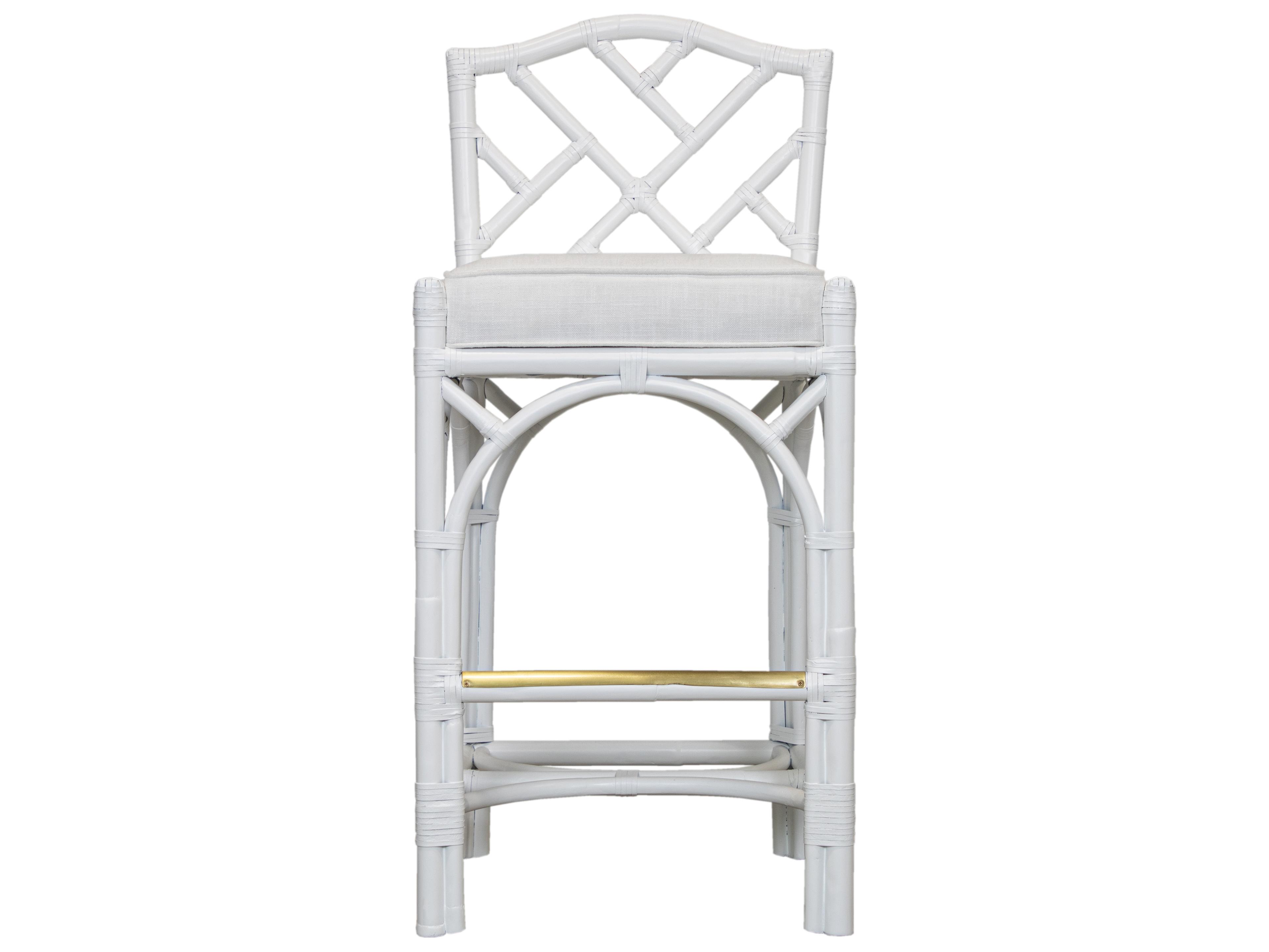 Chippendale All Options Upholstered Rattan Bar Stool