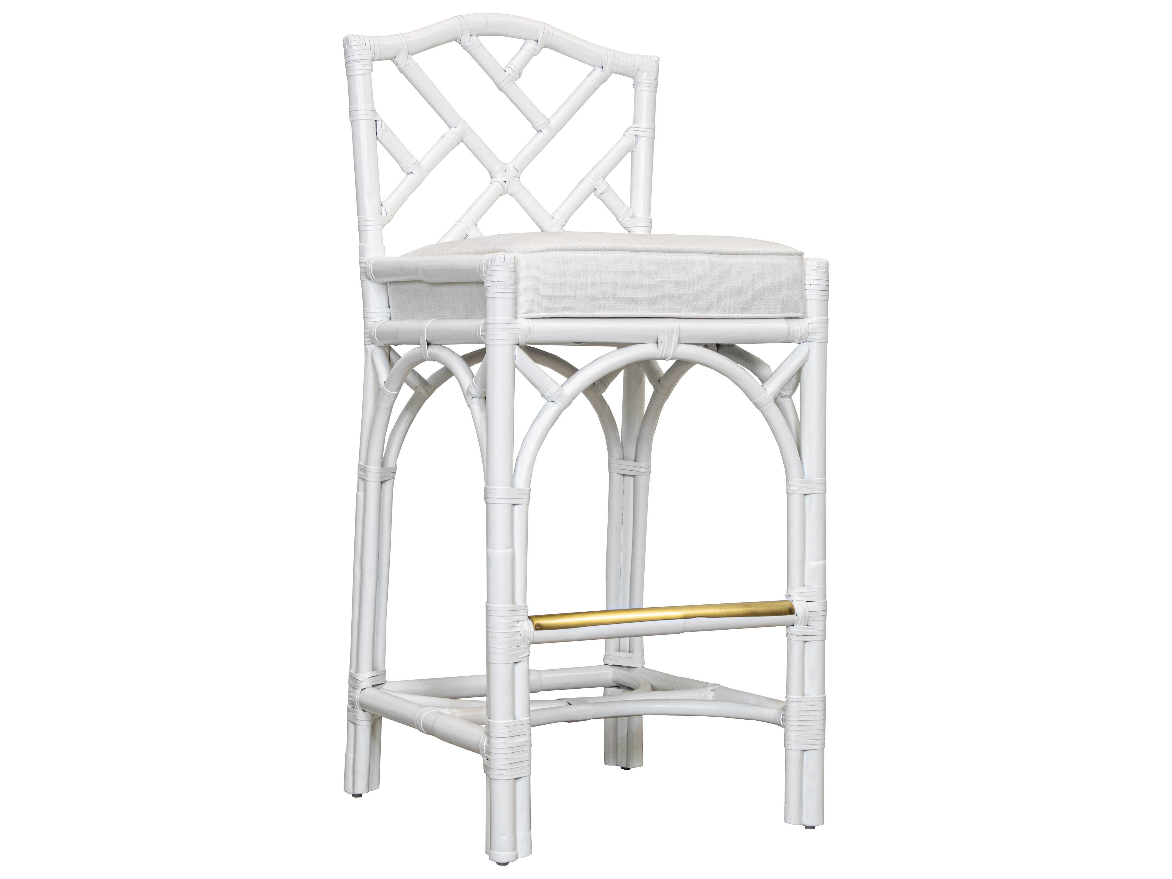 Chippendale All Options Upholstered Rattan Bar Stool