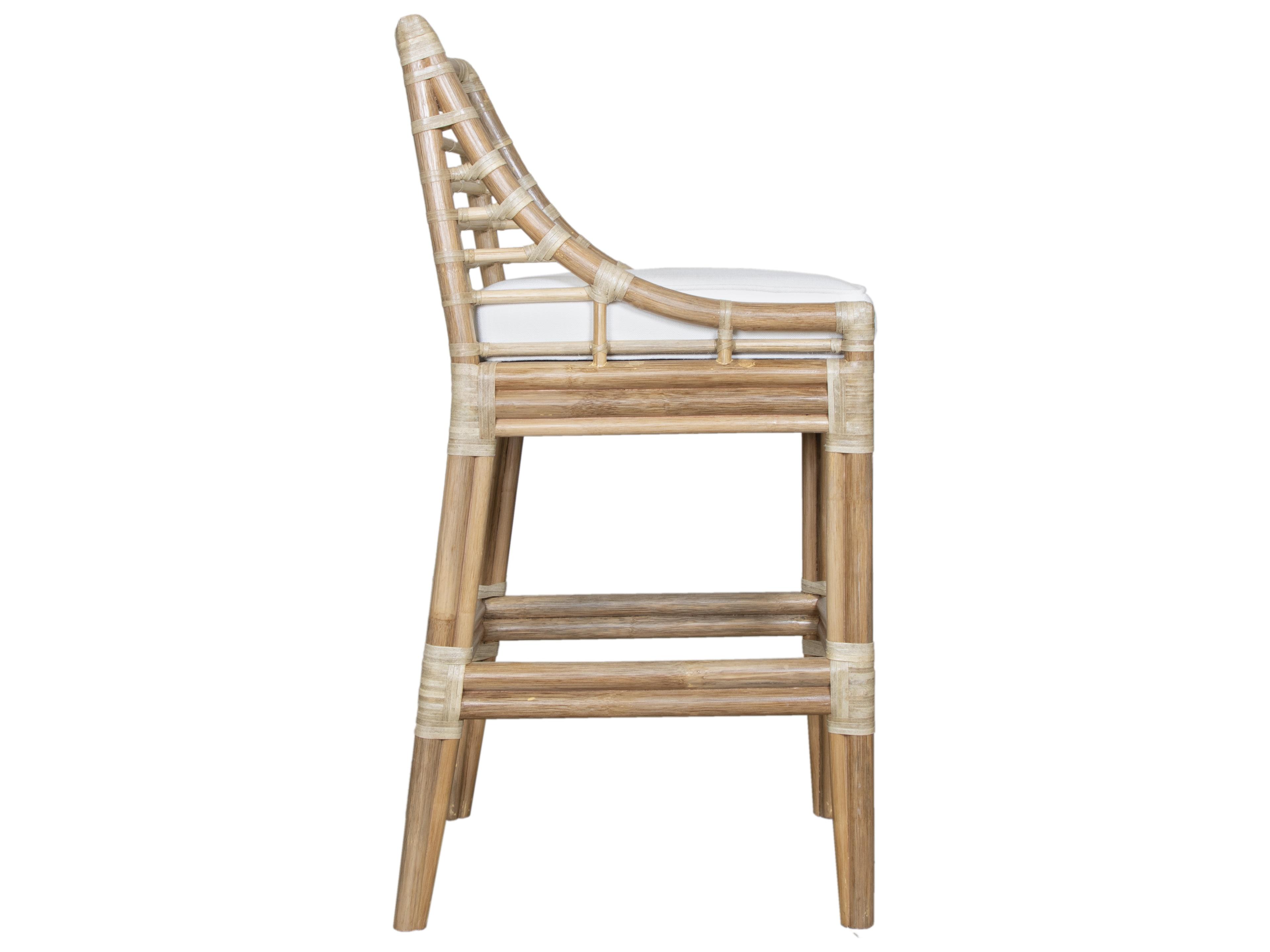 Luna All Options Upholstered Rattan Bar Stool