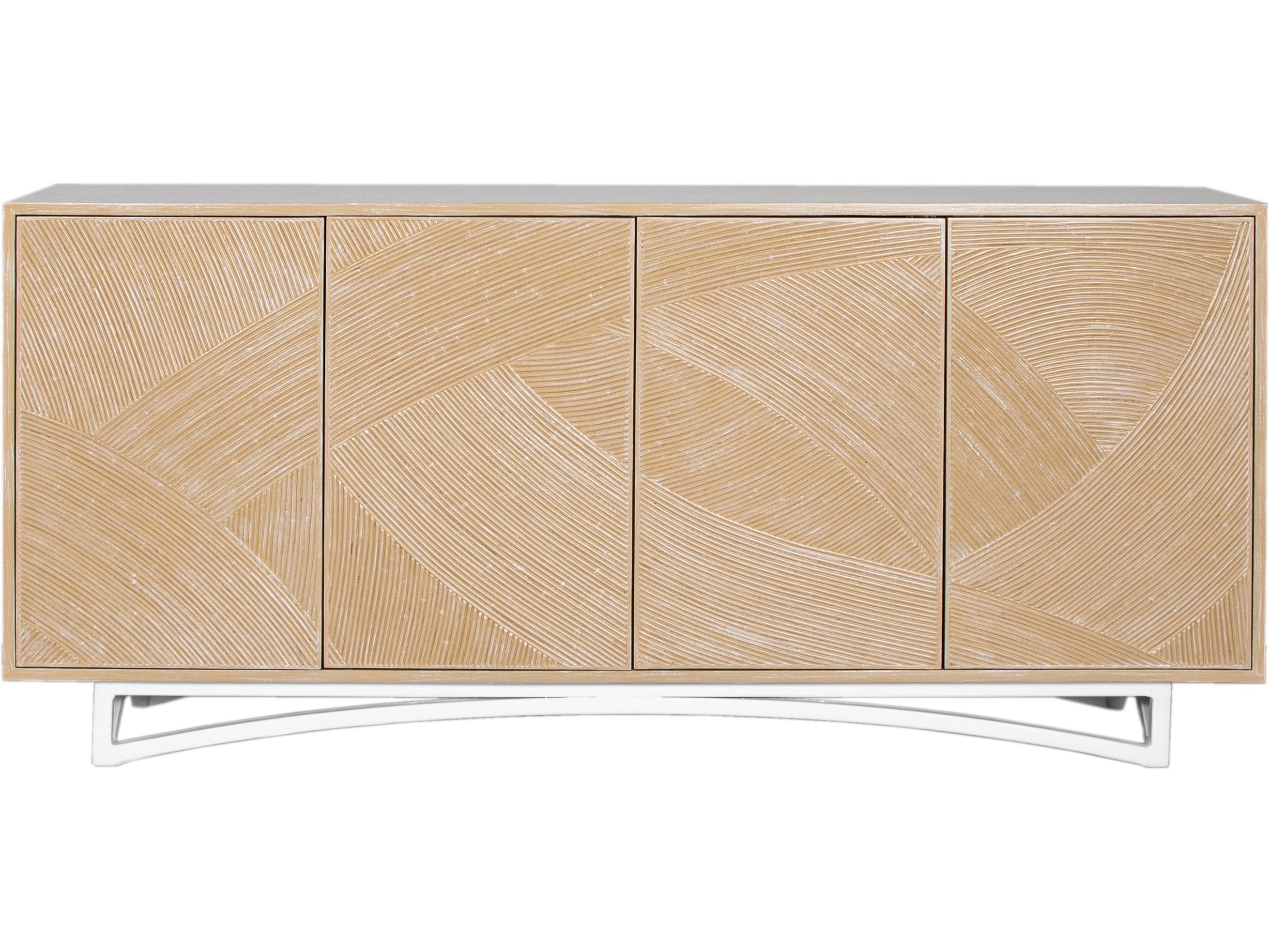 Swirl Rattan Rectangular Wood All Options Console Table