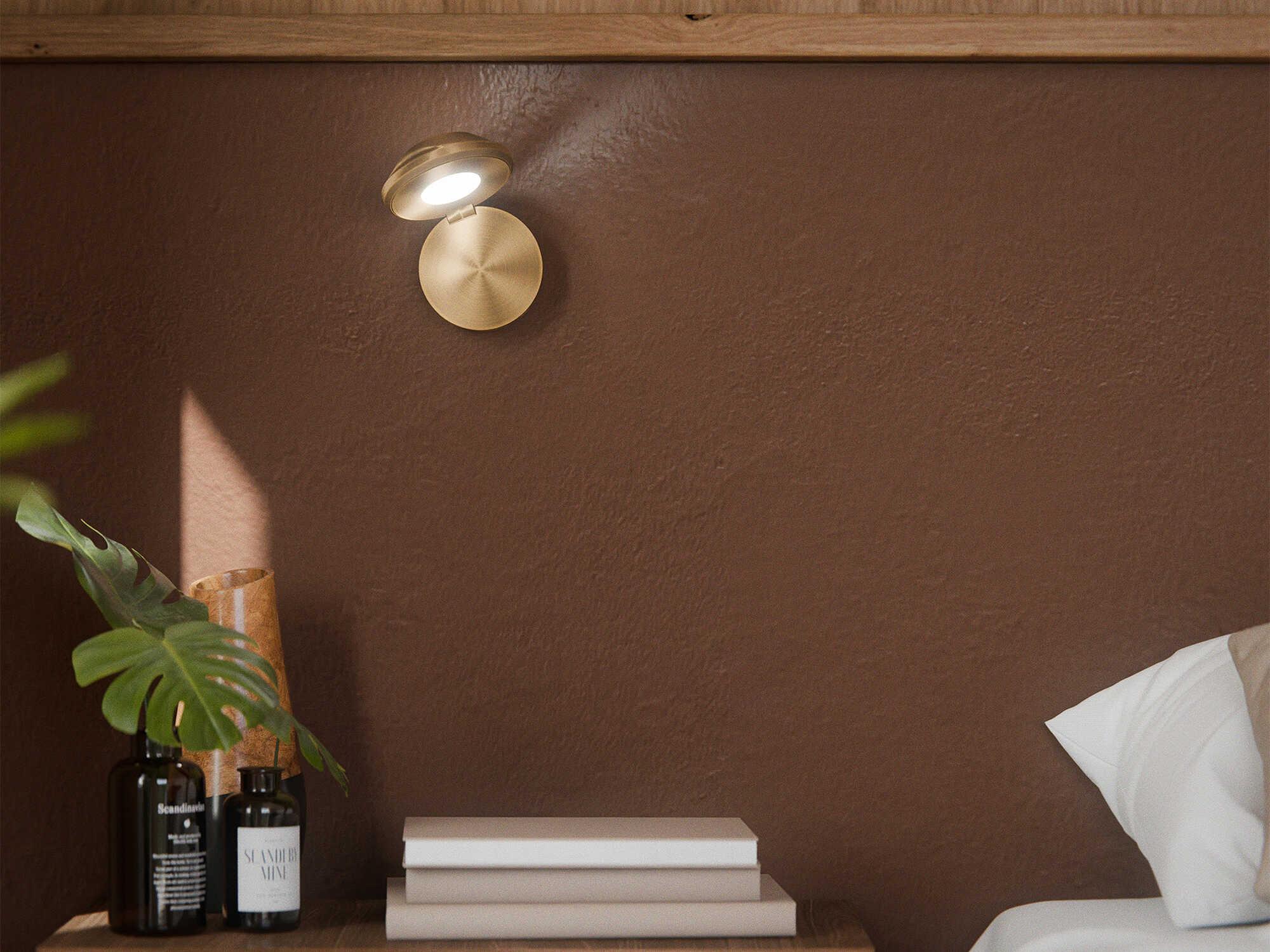 dweLED by WAC Lighting Flipside 1-Light Aged Brass Wall Sconce