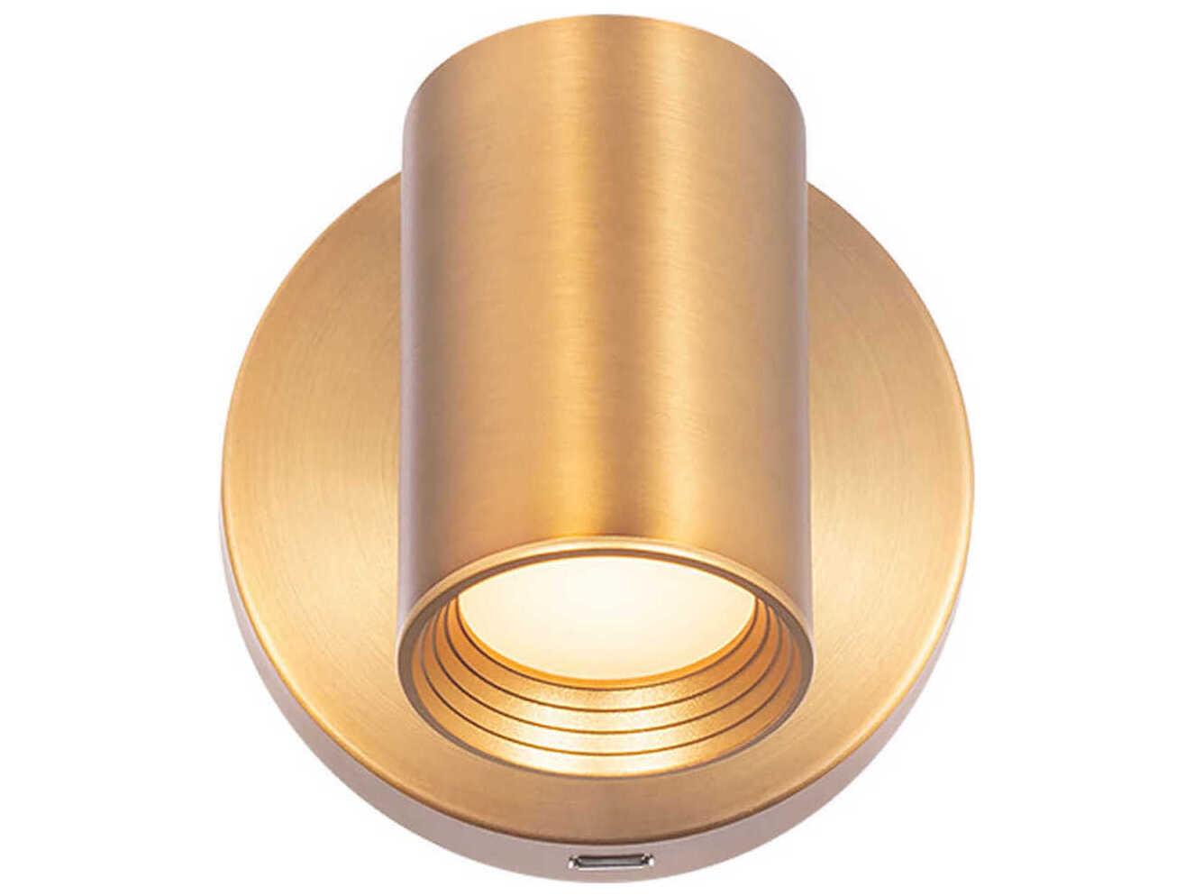 dweLED by WAC Lighting Kepler 1-Light Aged Brass Glass LED Wall Sconce