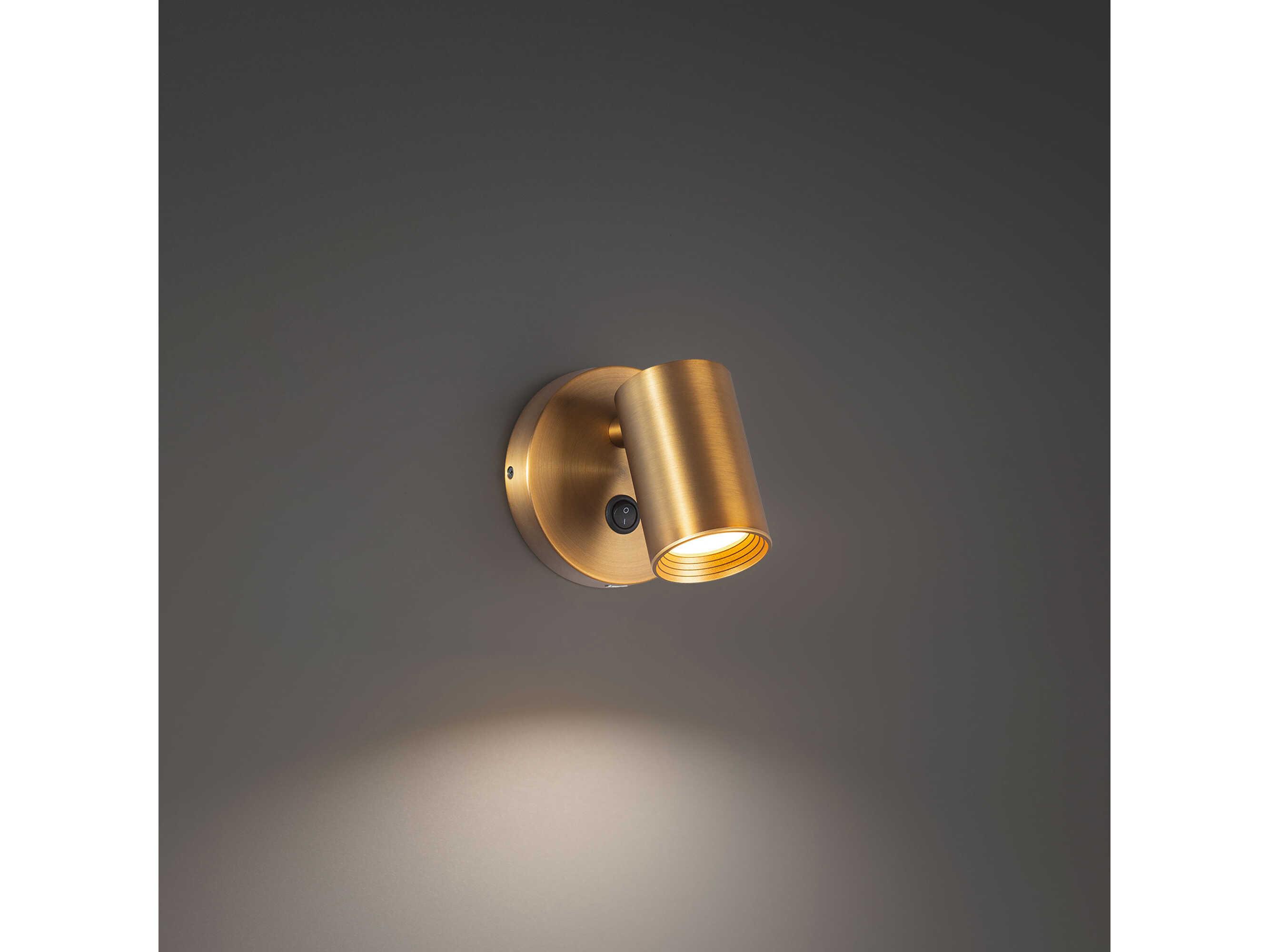 dweLED by WAC Lighting Kepler 1-Light Aged Brass Glass LED Wall Sconce
