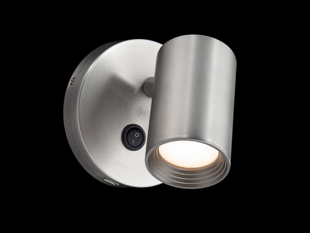 dweLED by WAC Lighting Kepler 1-Light Brushed Nickel Glass LED Wall Sconce