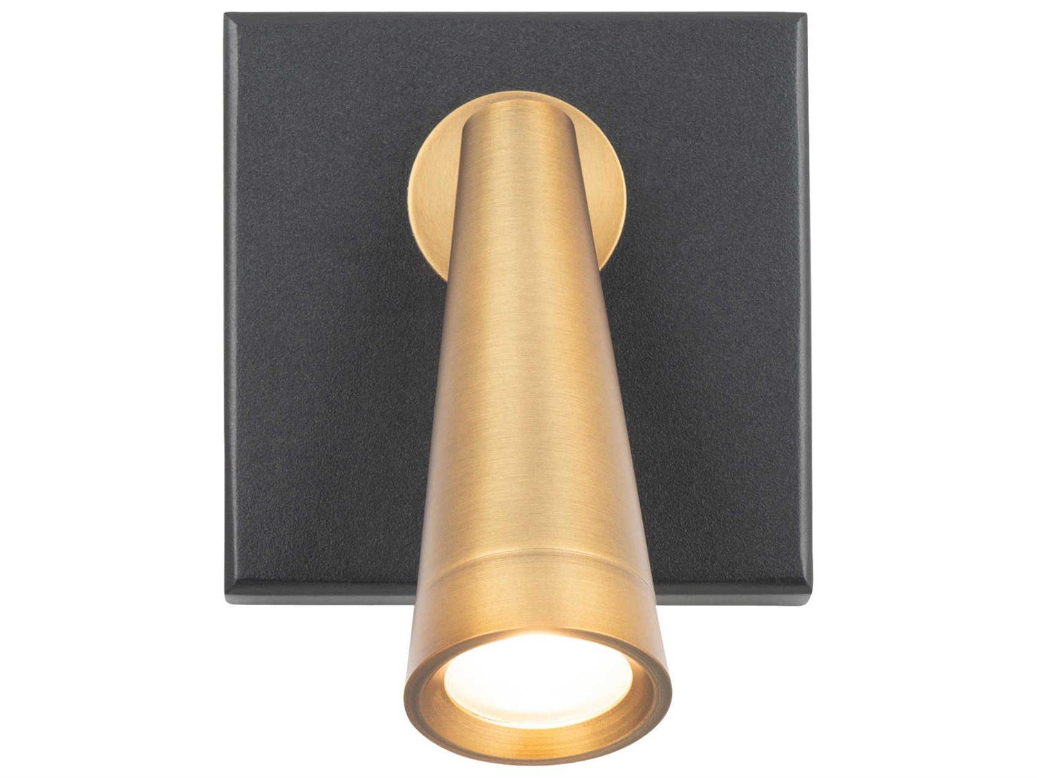 dweLED by WAC Lighting Arne 1-Light Black With Aged Brass LED Wall Sconce
