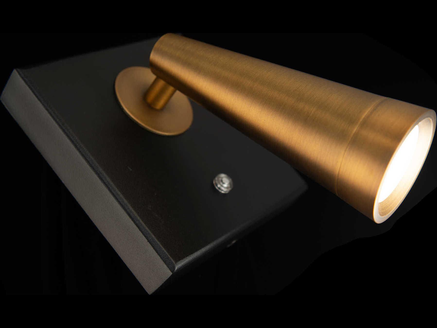 dweLED by WAC Lighting Arne 1-Light Black With Aged Brass LED Wall Sconce