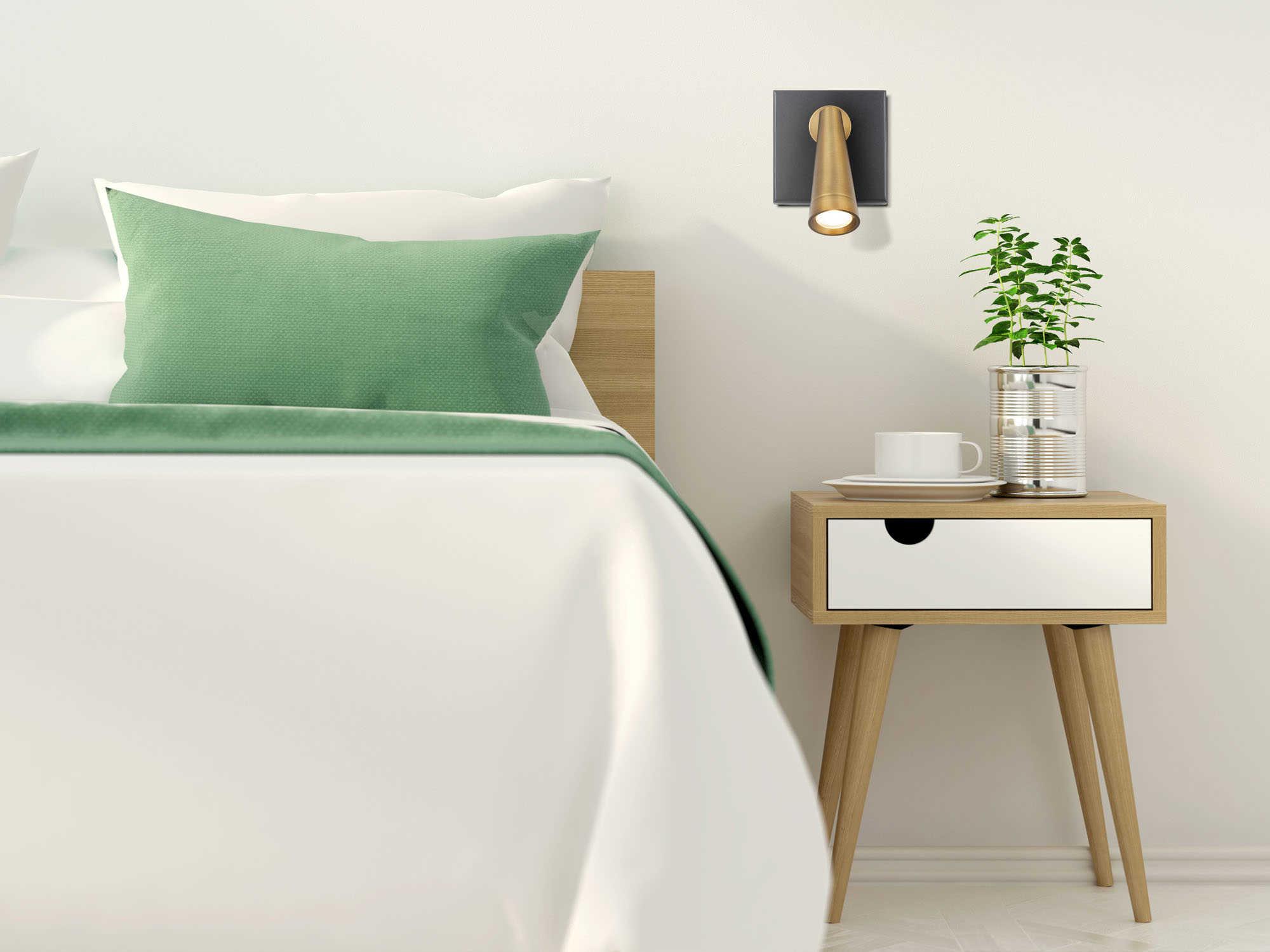 dweLED by WAC Lighting Arne 1-Light Black With Aged Brass LED Wall Sconce