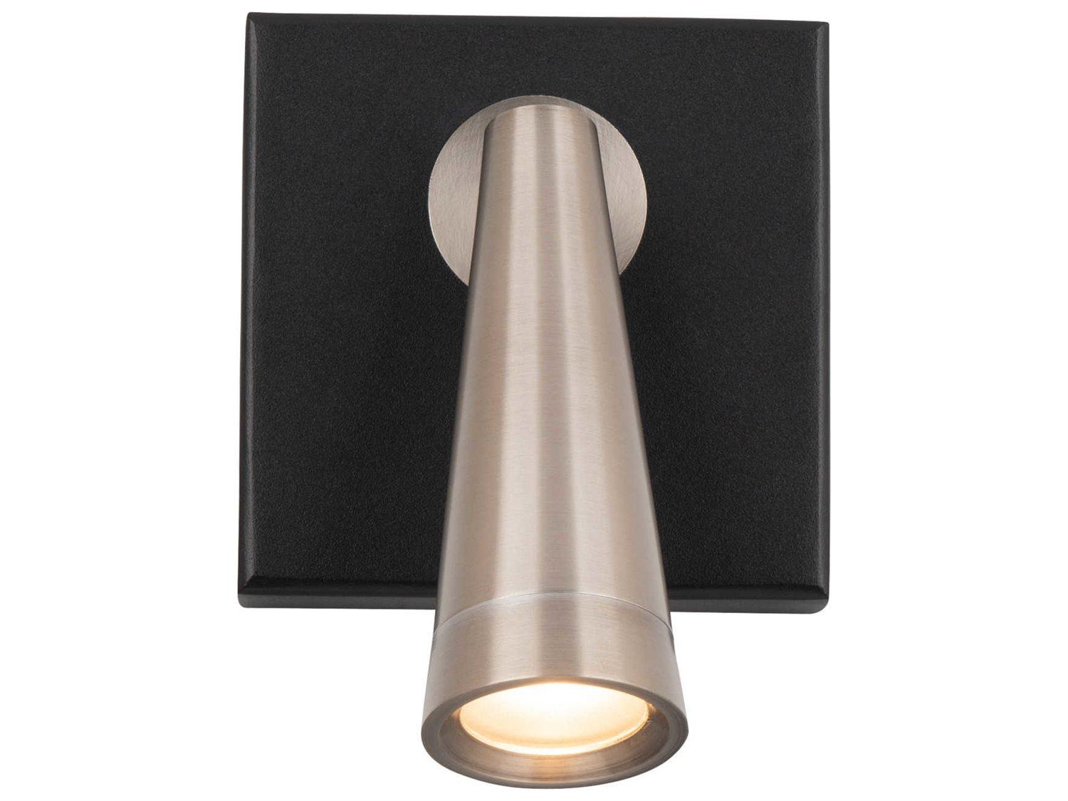 dweLED by WAC Lighting Arne 1-Light Black With Brushed Nickel LED Wall Sconce