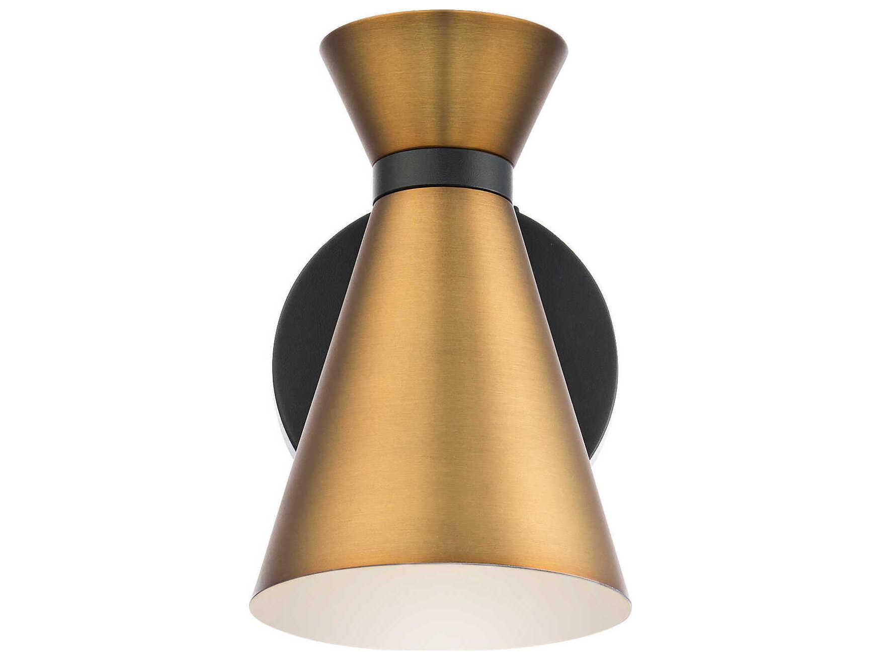 dweLED by WAC Lighting Pin Up 1-Light Black Aged Brass Wall Sconce