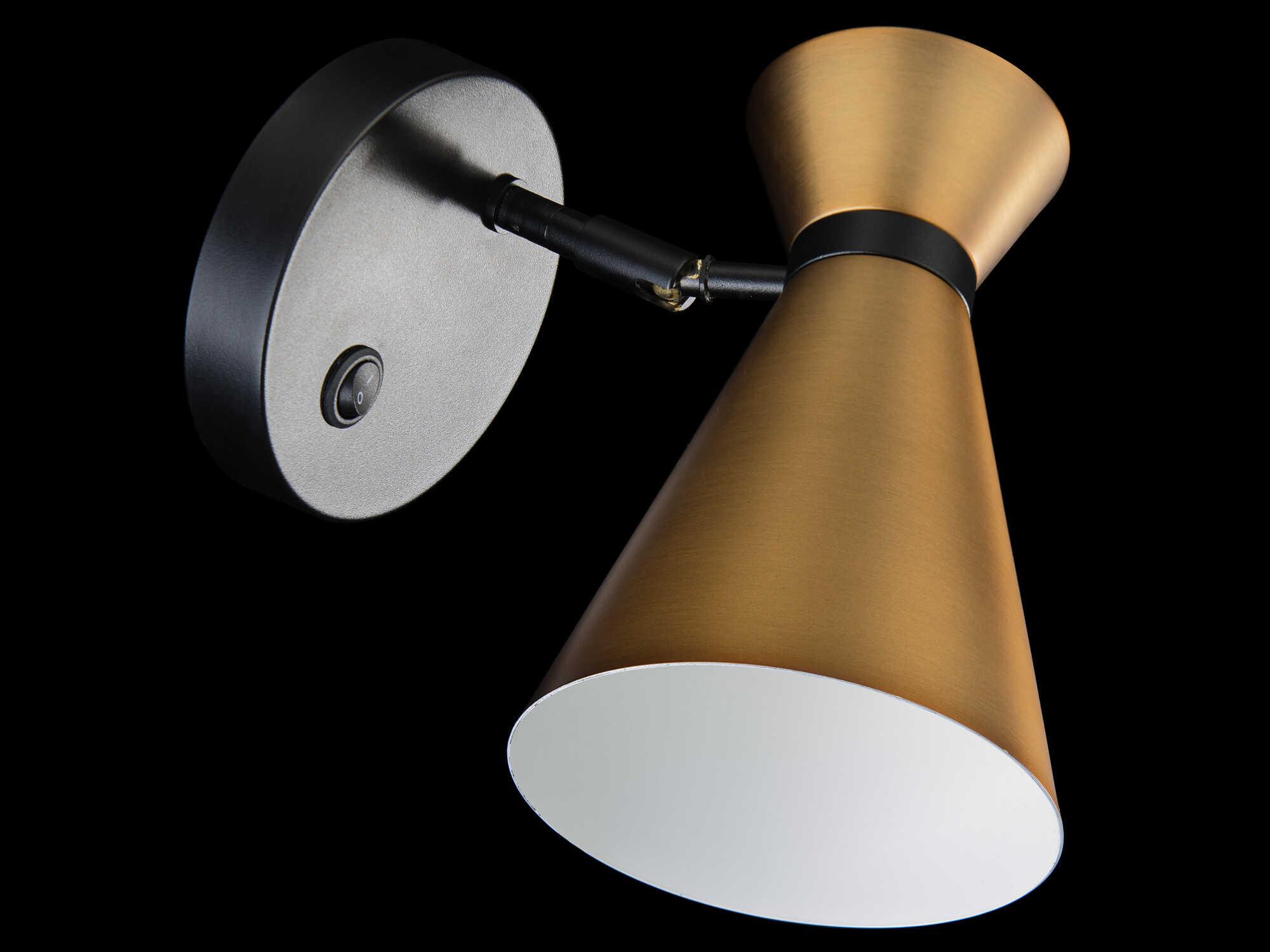 dweLED by WAC Lighting Pin Up 1-Light Black Aged Brass Wall Sconce