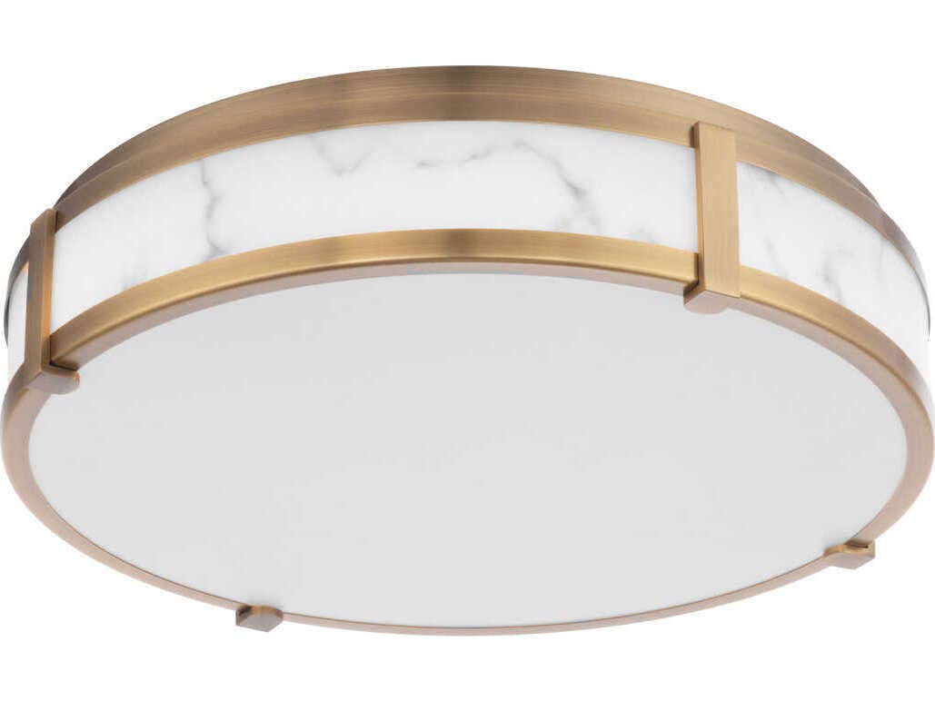 dweLED by WAC Lighting Constantine 1-Light Aged Brass LED Round Flush Mount