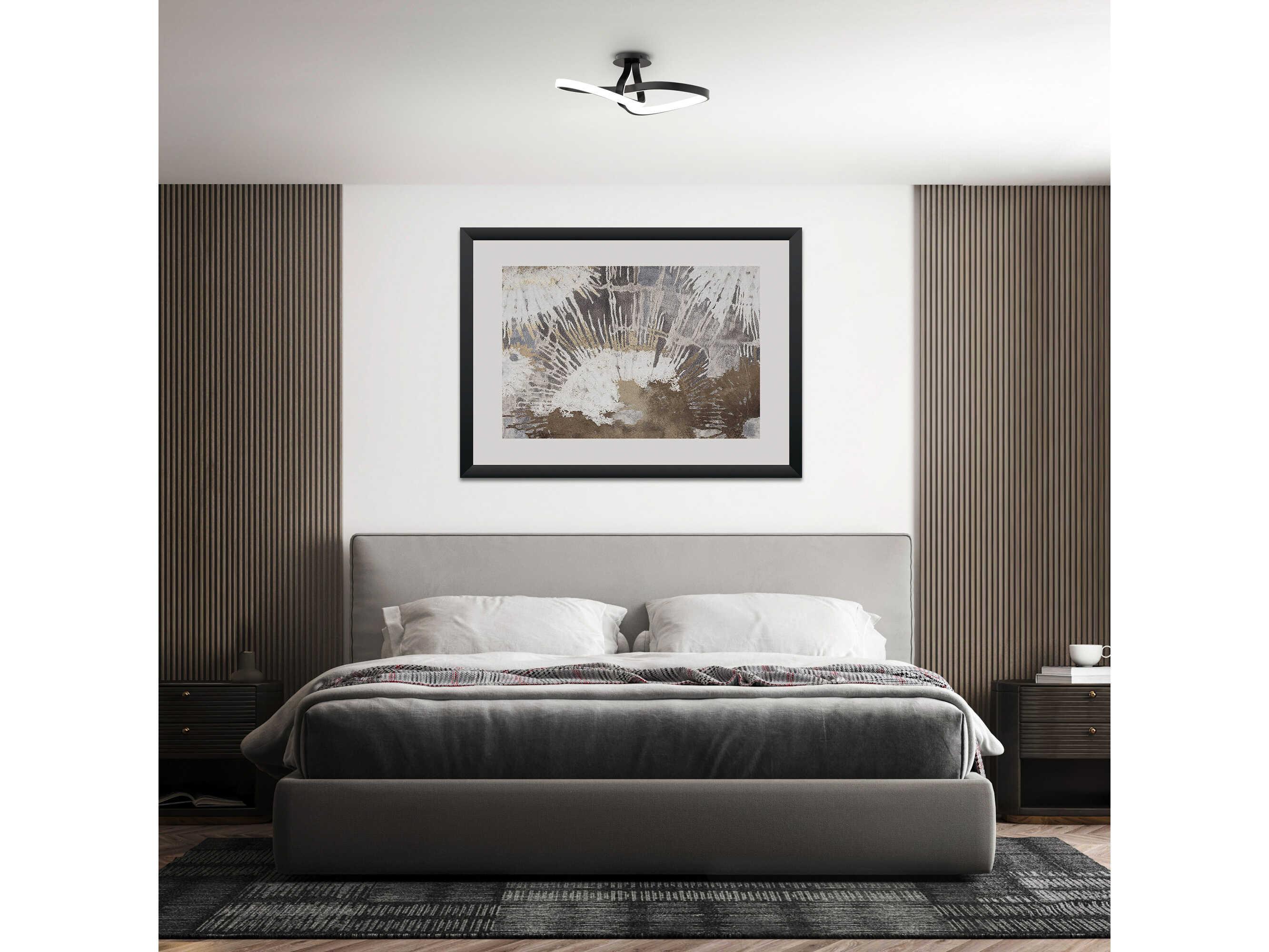 dweLED by WAC Lighting Mobius 1-Light Black Semi Flush Mount