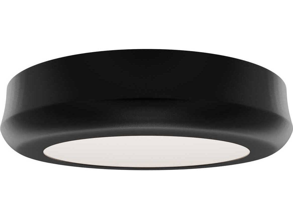 dweLED by WAC Lighting Parthenon 1-Light Black Round Flush Mount