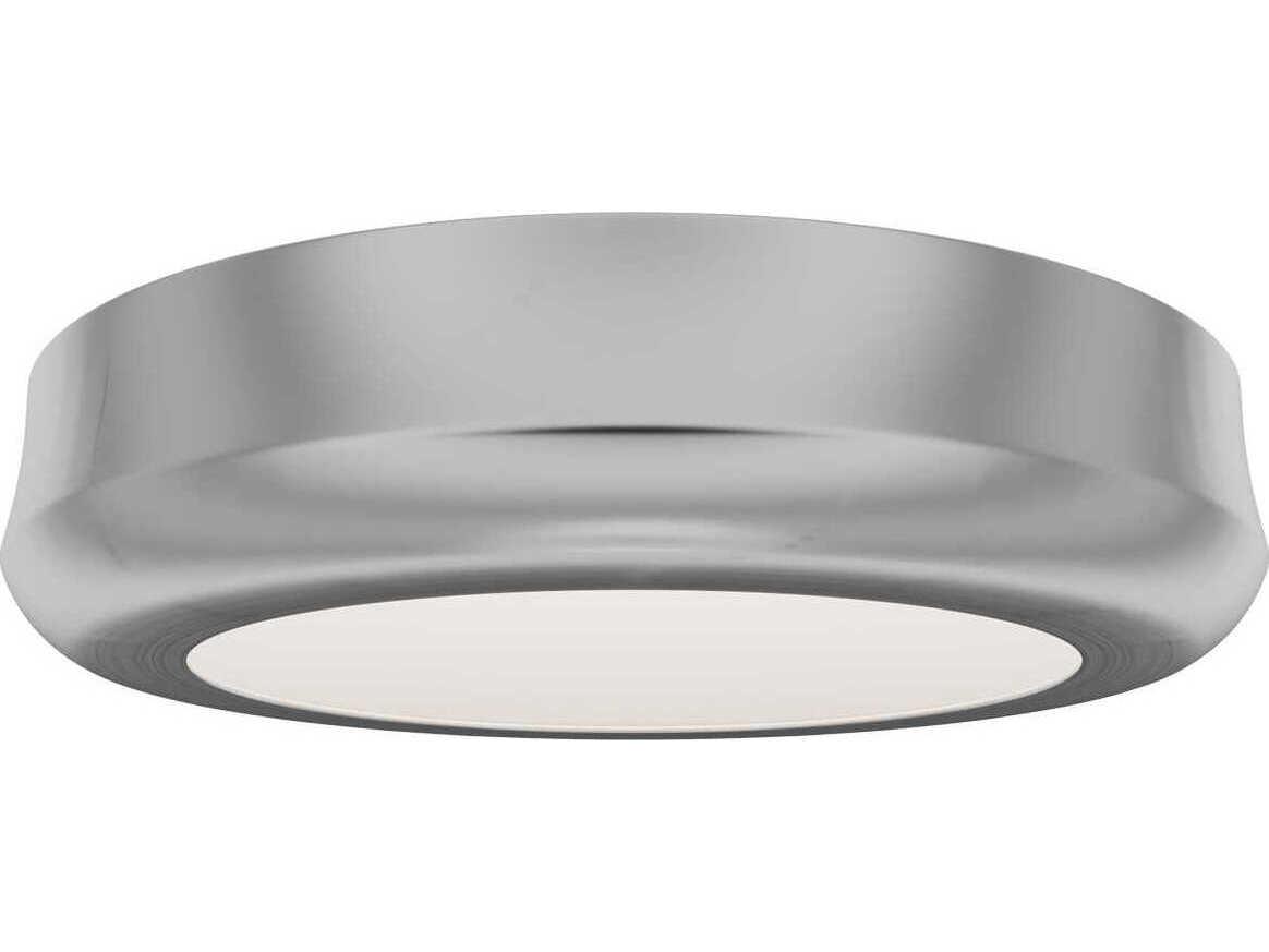 dweLED by WAC Lighting Parthenon 1-Light Brushed Nickel Round Flush Mount