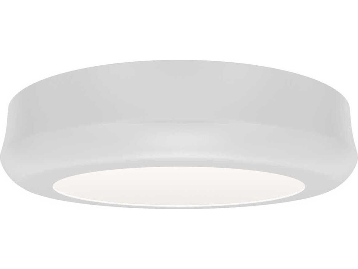 dweLED by WAC Lighting Parthenon 1-Light White Round Flush Mount