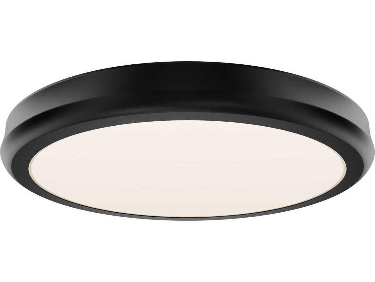 dweLED by WAC Lighting Parthenon 1-Light Black Round Flush Mount