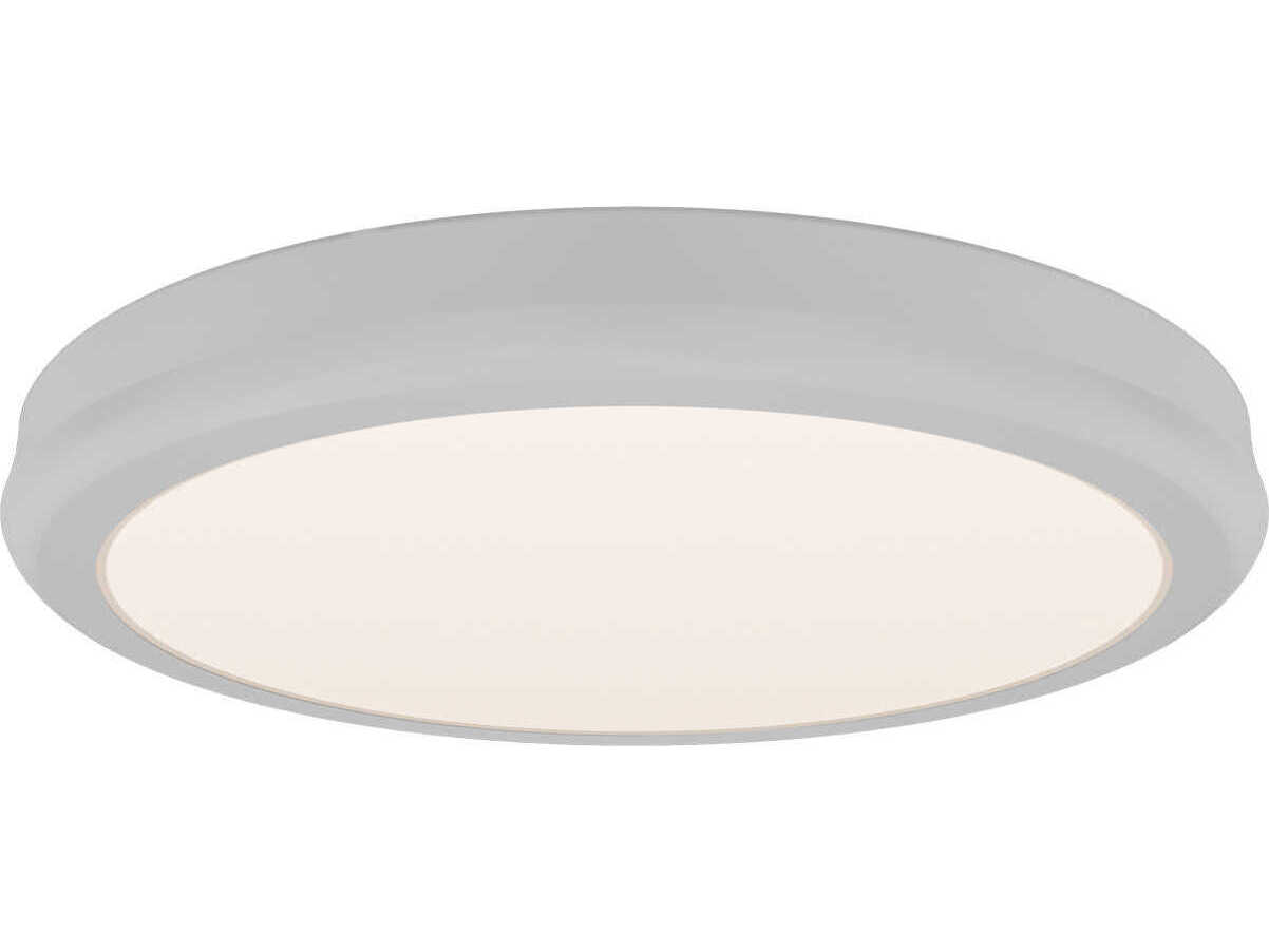 dweLED by WAC Lighting Parthenon 1-Light White Nickel Round Flush Mount