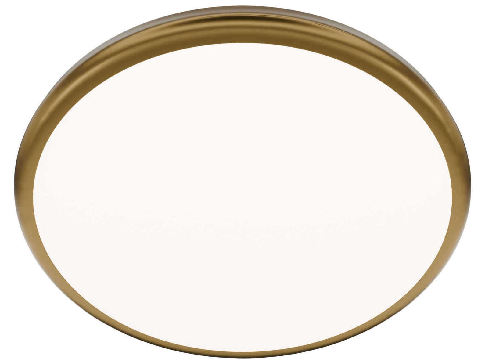 dweLED by WAC Lighting Parthenon 1-Light Aged Brass Round Flush Mount