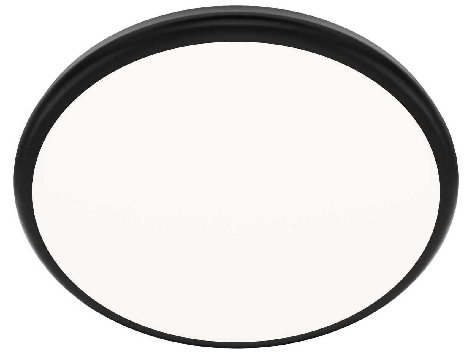 dweLED by WAC Lighting Parthenon 1-Light Black Round Flush Mount