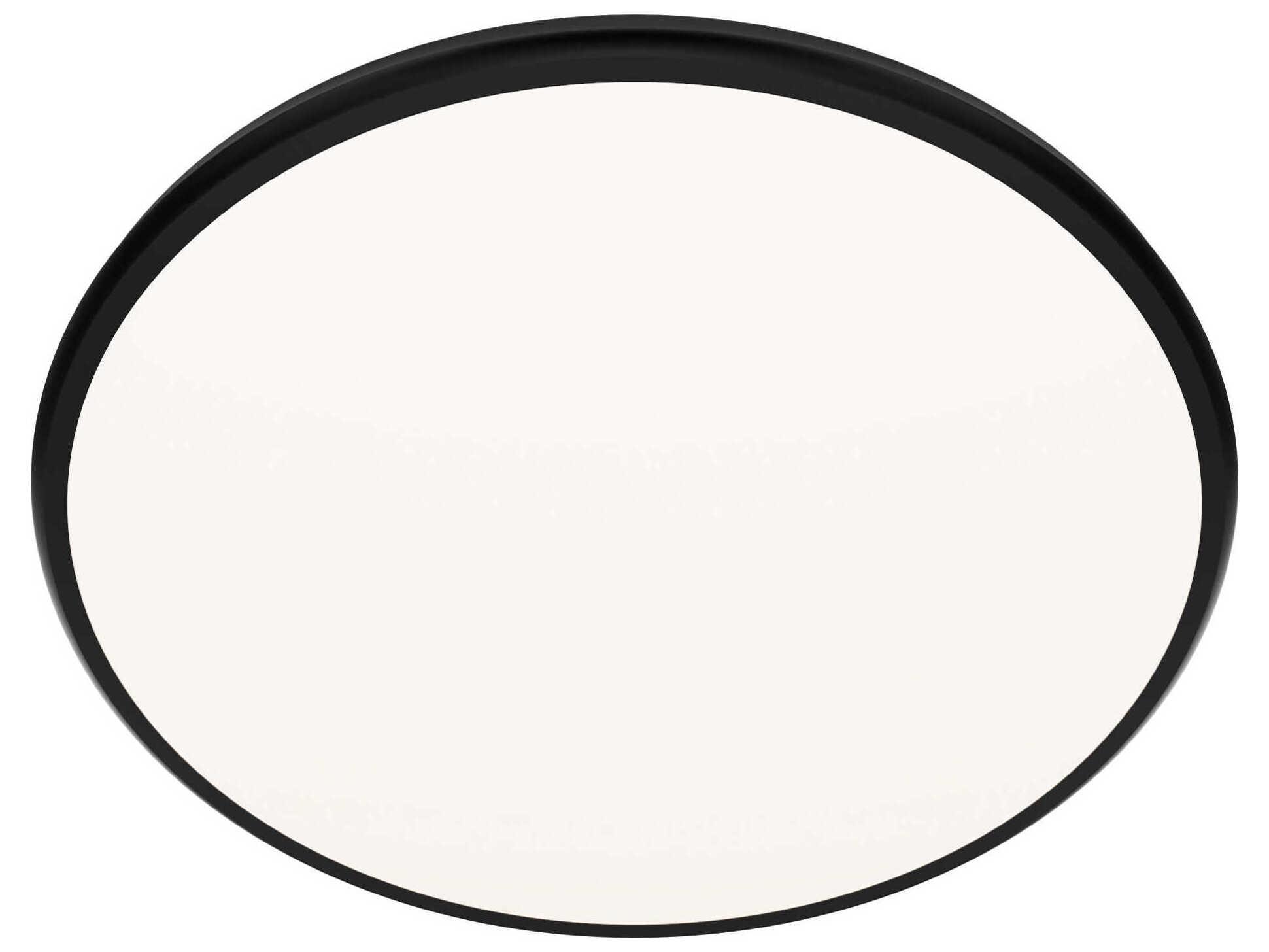 dweLED by WAC Lighting Parthenon 1-Light Black Round Flush Mount