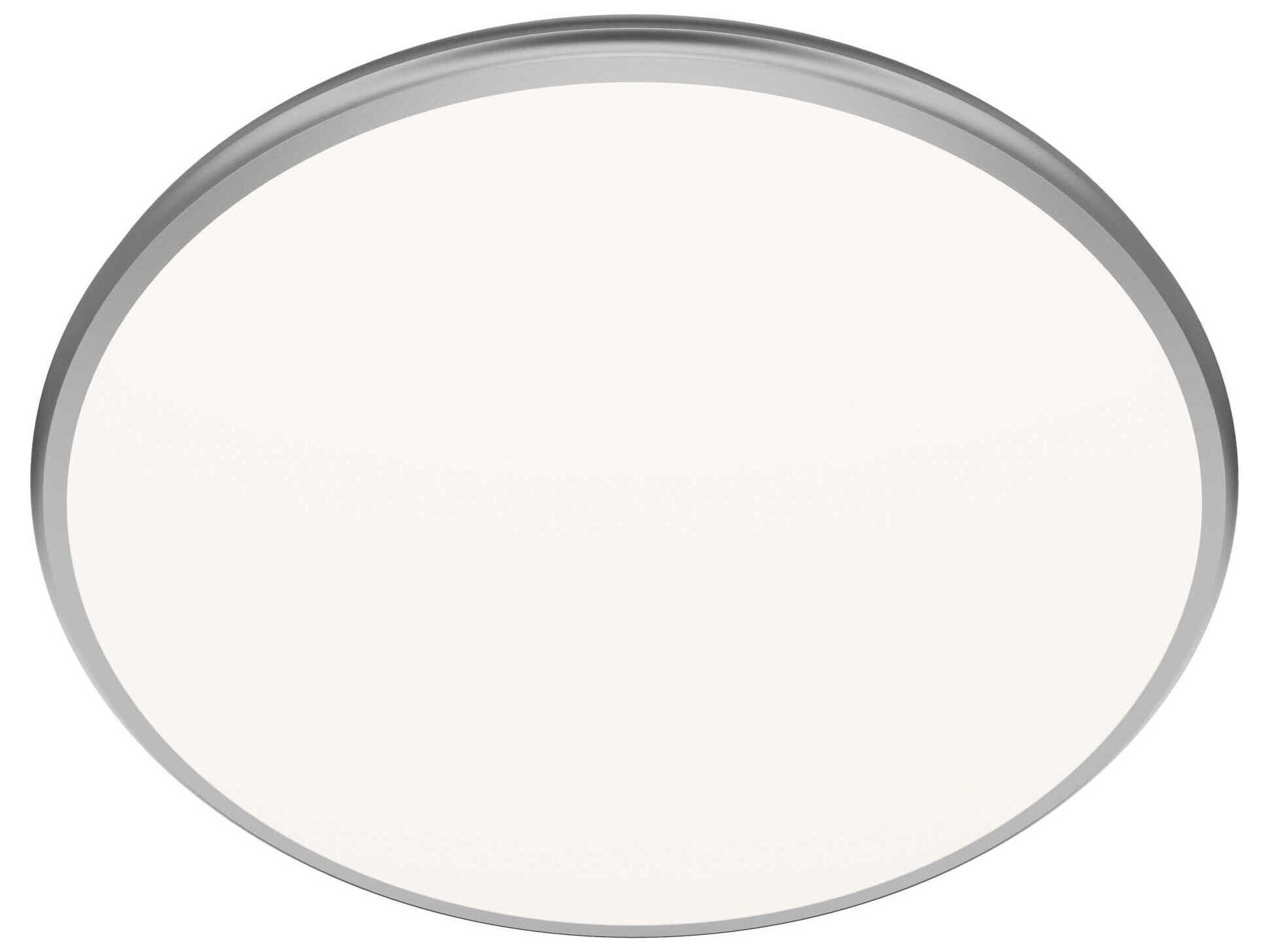 dweLED by WAC Lighting Parthenon 1-Light Brushed Nickel Round Flush Mount