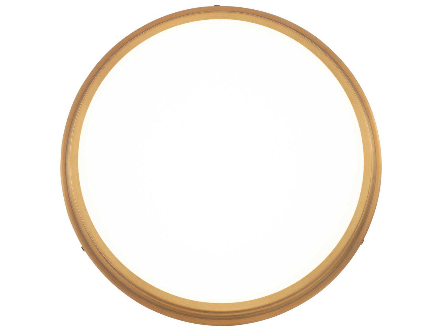 dweLED by WAC Lighting York 1-Light Aged Brass Glass LED Round Flush Mount