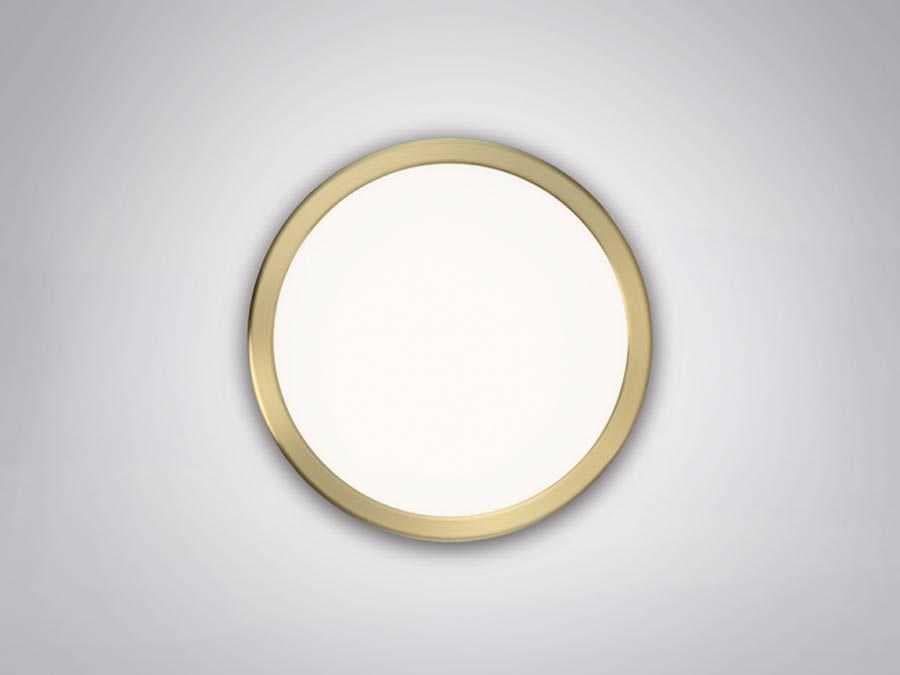 dweLED by WAC Lighting Geos 1-Light Brass LED Round Flush Mount