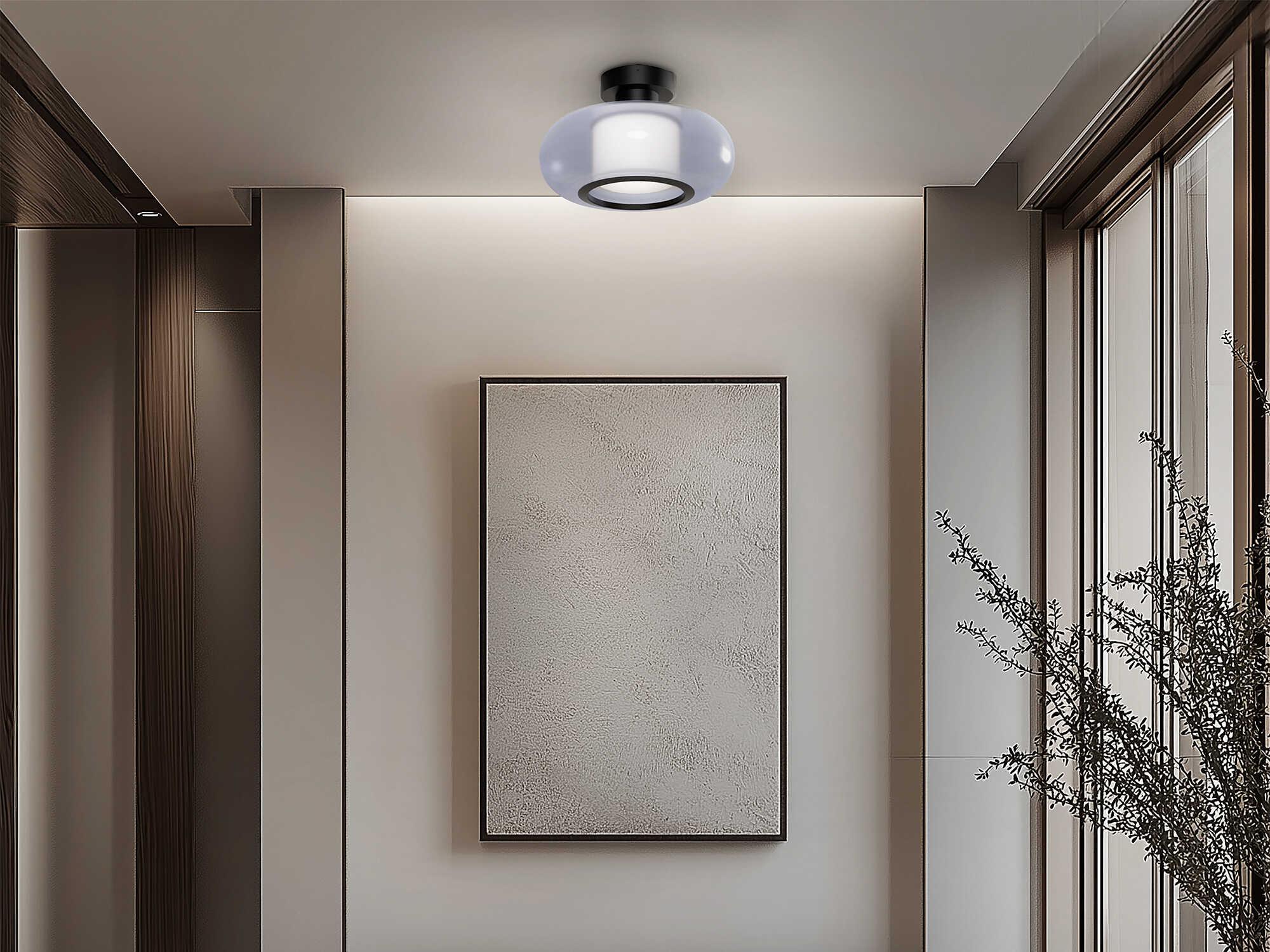 dweLED by WAC Lighting Doma 1-Light Black Round Flush Mount