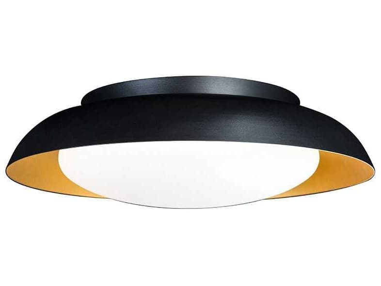 dweLED by WAC Lighting Taurus 1-Light Black Gold LED Round Flush Mount