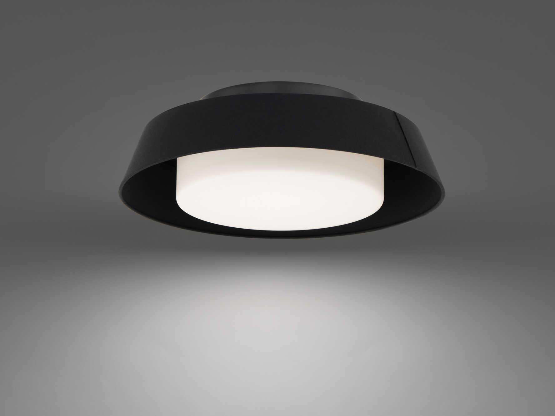 dweLED by WAC Lighting Chapeau 1-Light Black Drum Flush Mount