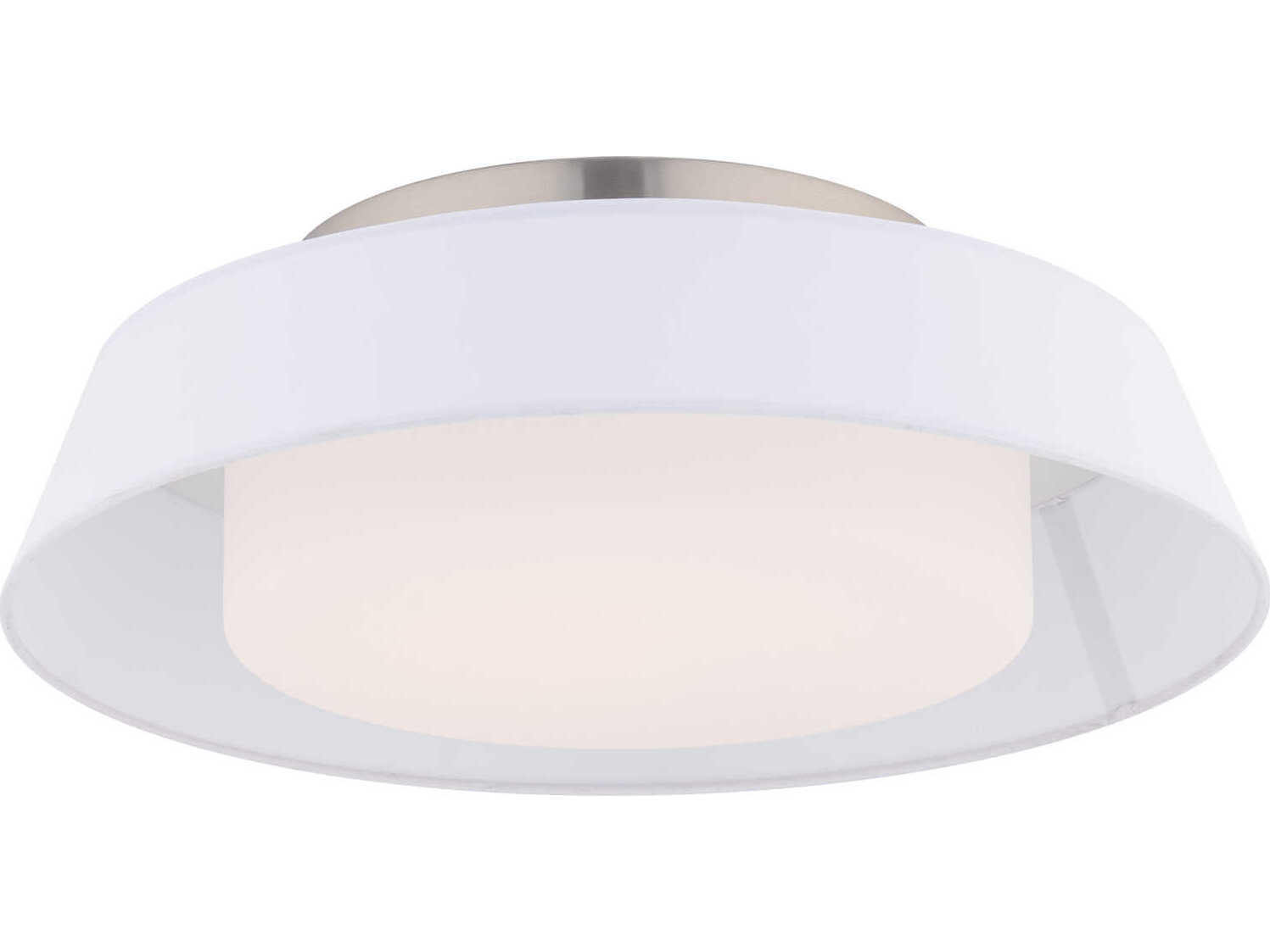 dweLED by WAC Lighting Chapeau 1-Light White Drum Flush Mount