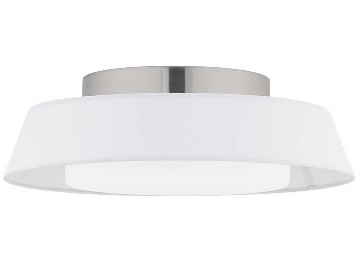dweLED by WAC Lighting Chapeau 1-Light White Drum Flush Mount