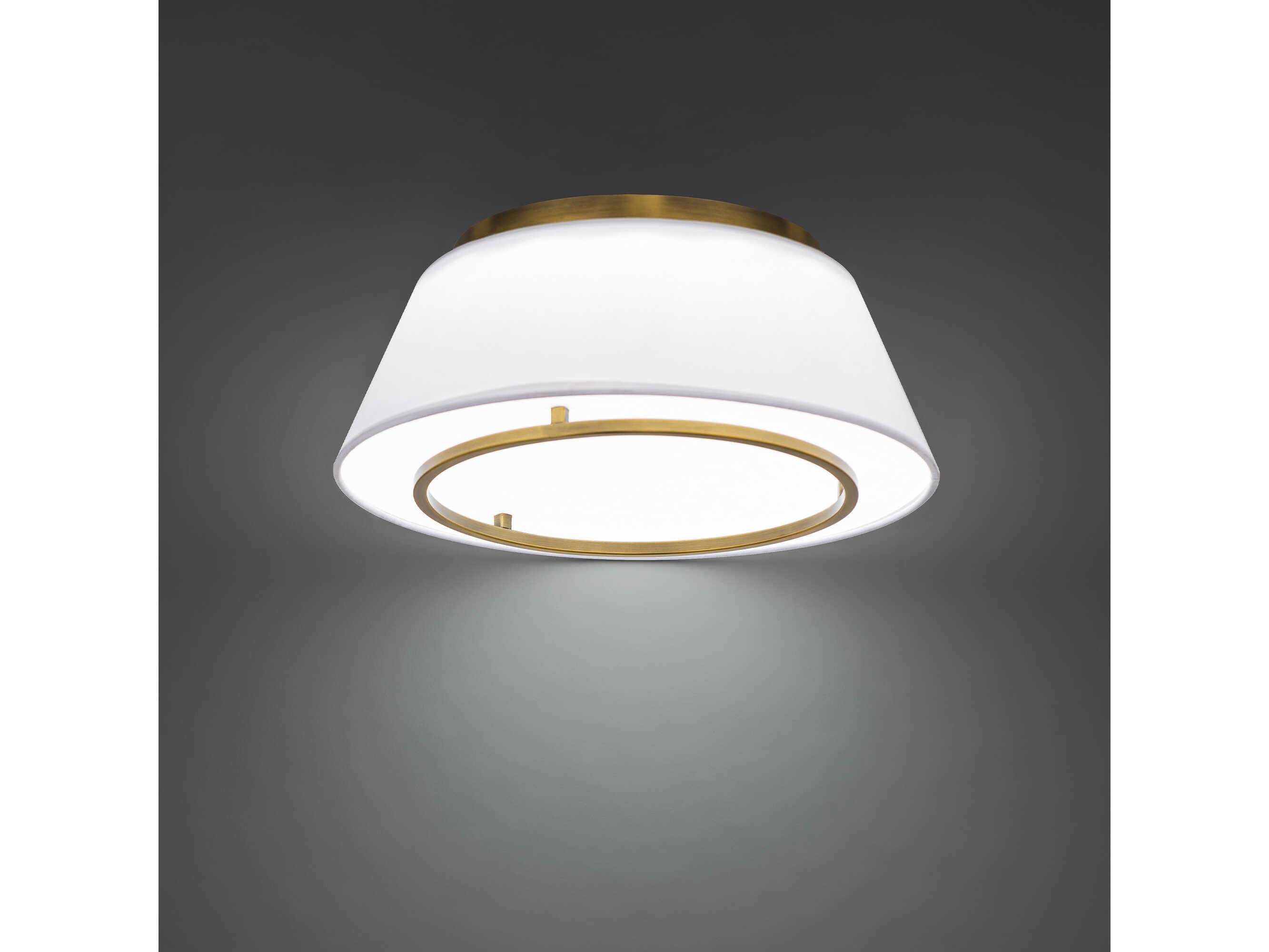 dweLED by WAC Lighting Hailey 1-Light Aged Brass LED Empire Flush Mount