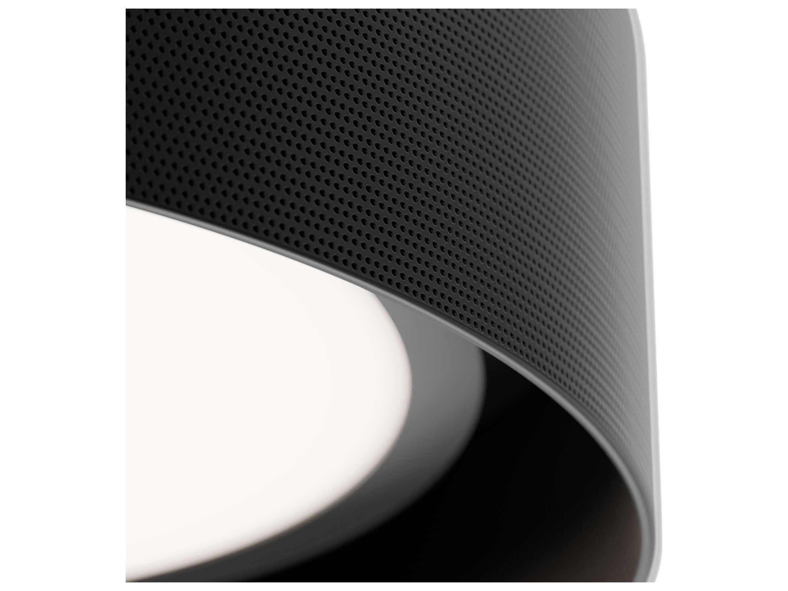 dweLED by WAC Lighting Grille 1-Light Black Round Flush Mount