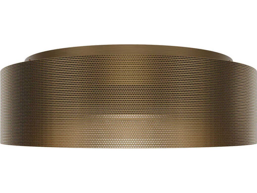 dweLED by WAC Lighting Grille 1-Light Aged Brass Round Flush Mount