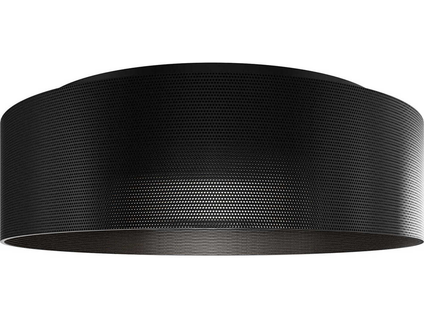 dweLED by WAC Lighting Grille 1-Light Black Round Flush Mount