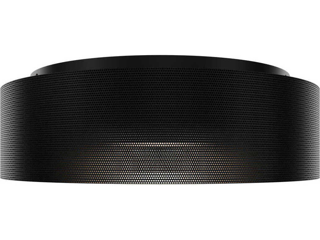 dweLED by WAC Lighting Grille 1-Light Black Round Flush Mount